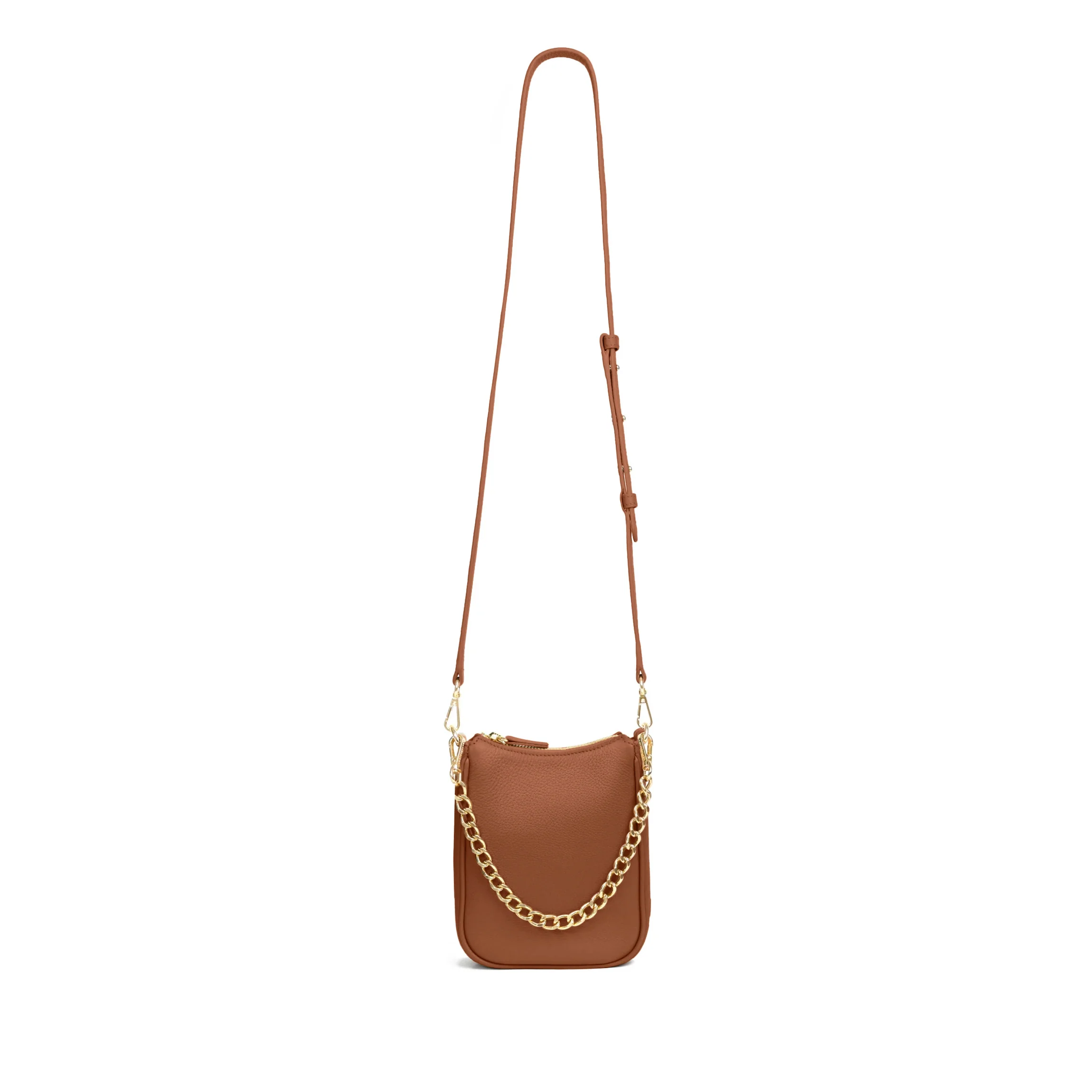 Greta Chain Vertical Sling Saddle Brown - Image 5