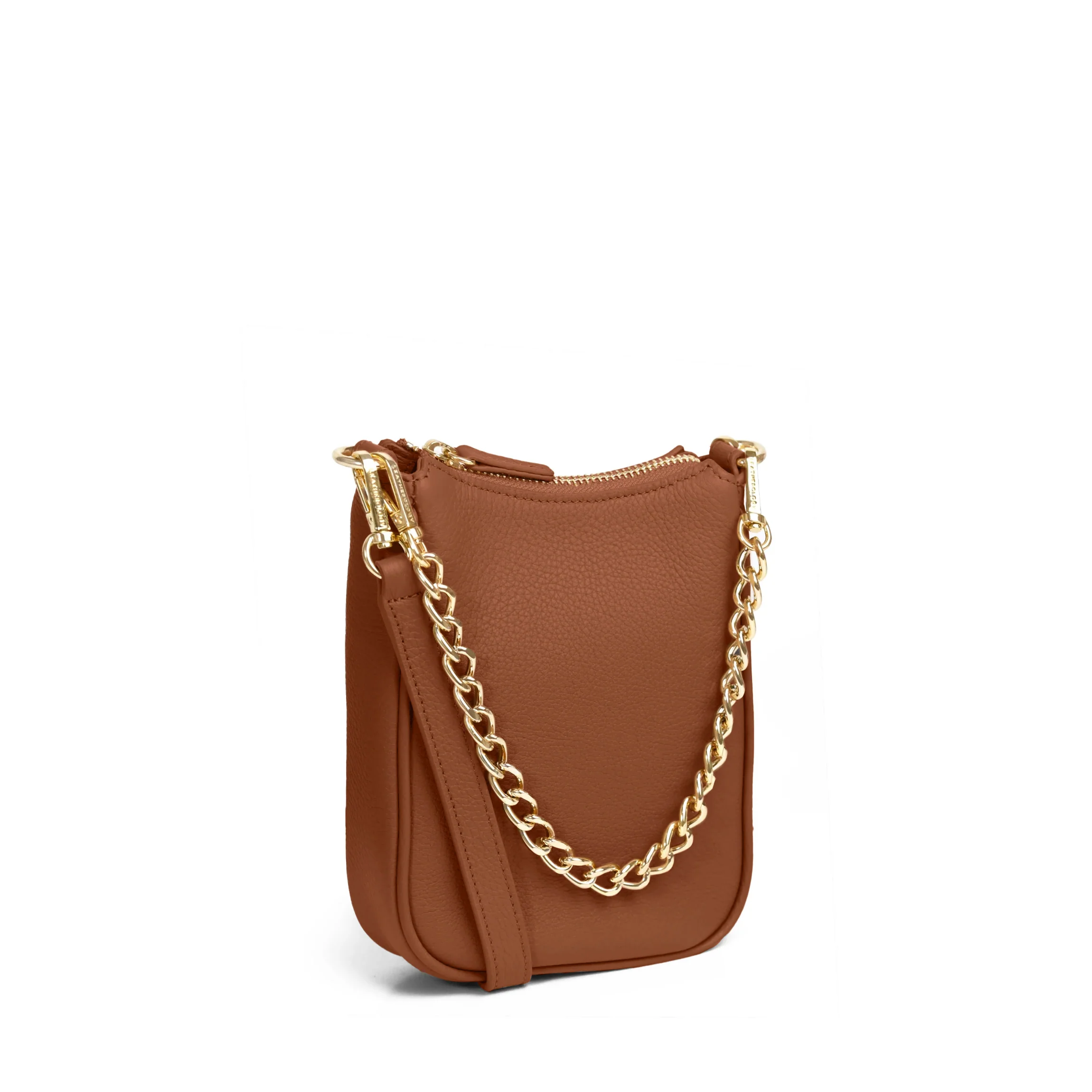 Greta Chain Vertical Sling Saddle Brown - Image 6