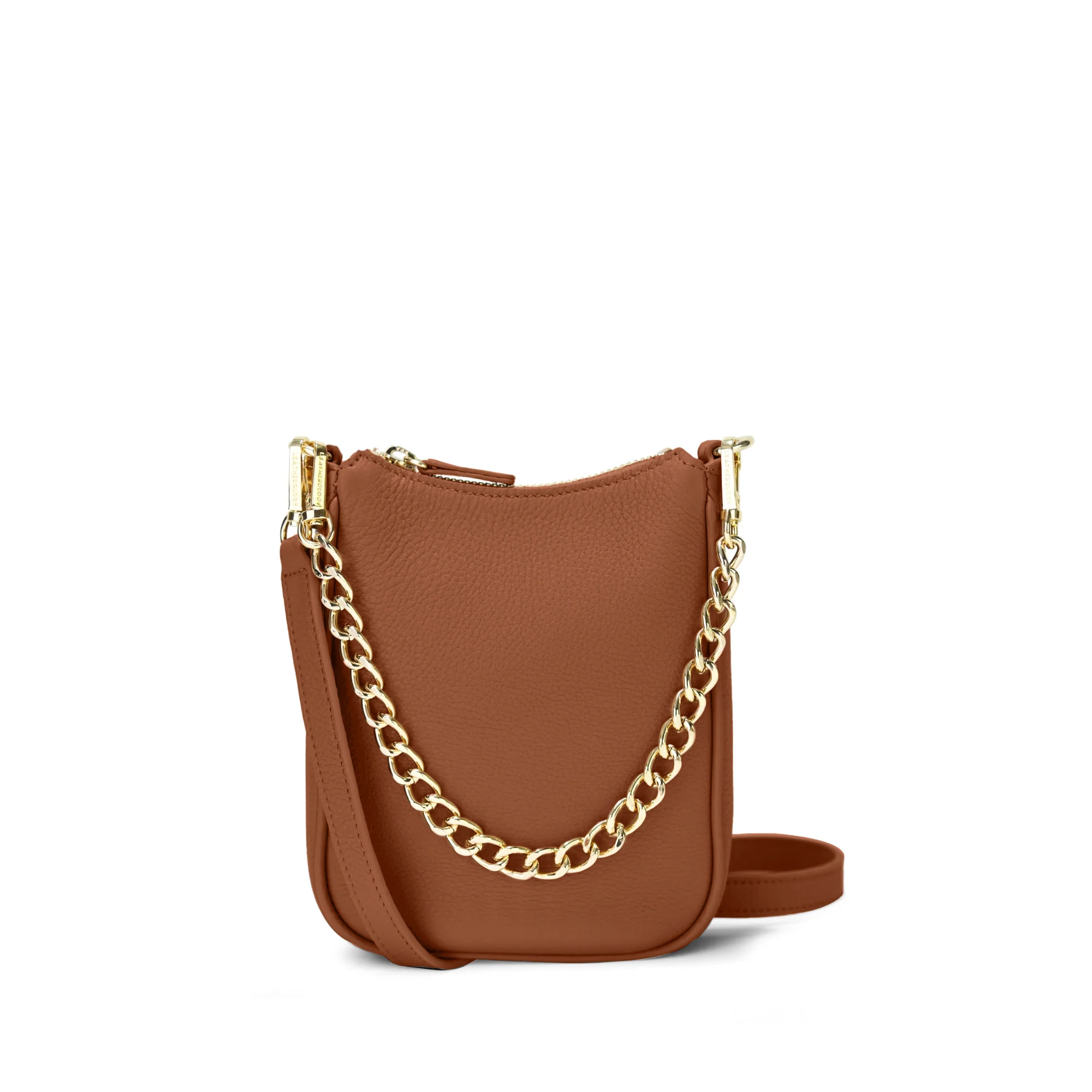 Greta Chain Vertical Sling Saddle Brown - Image 8