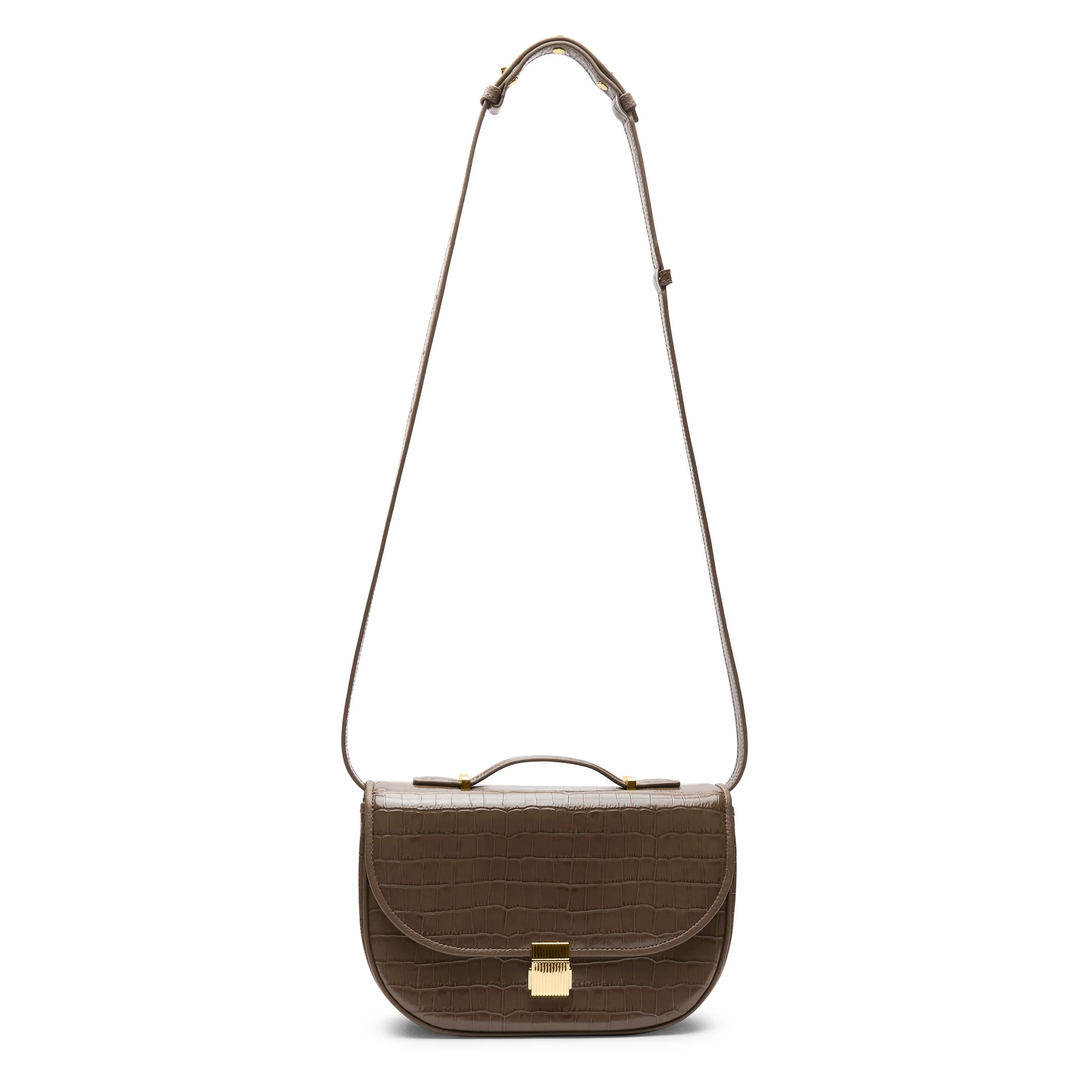 Katy Medium Saddle Bag Cocoa Croc - Image 4