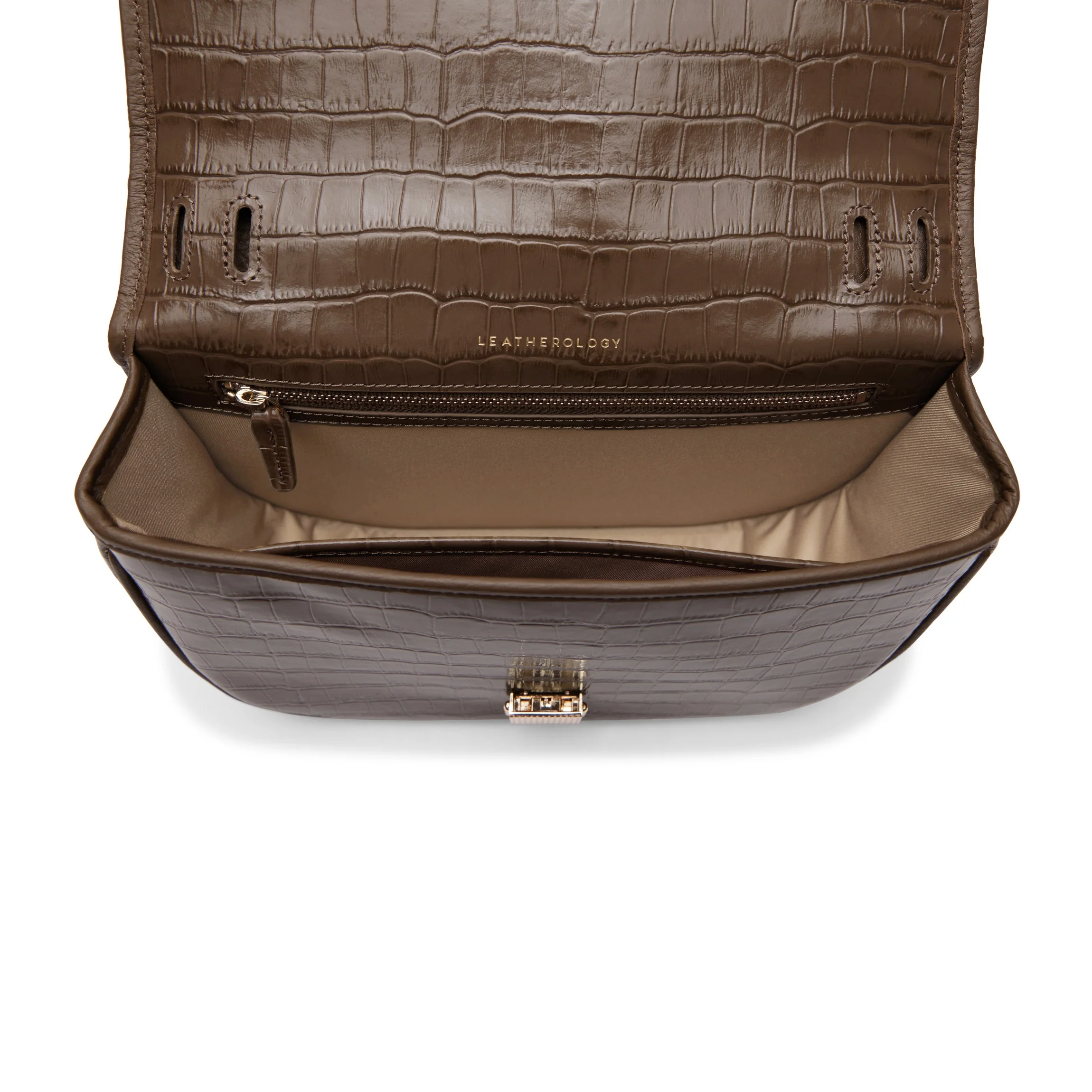 Katy Medium Saddle Bag Cocoa Croc - Image 5