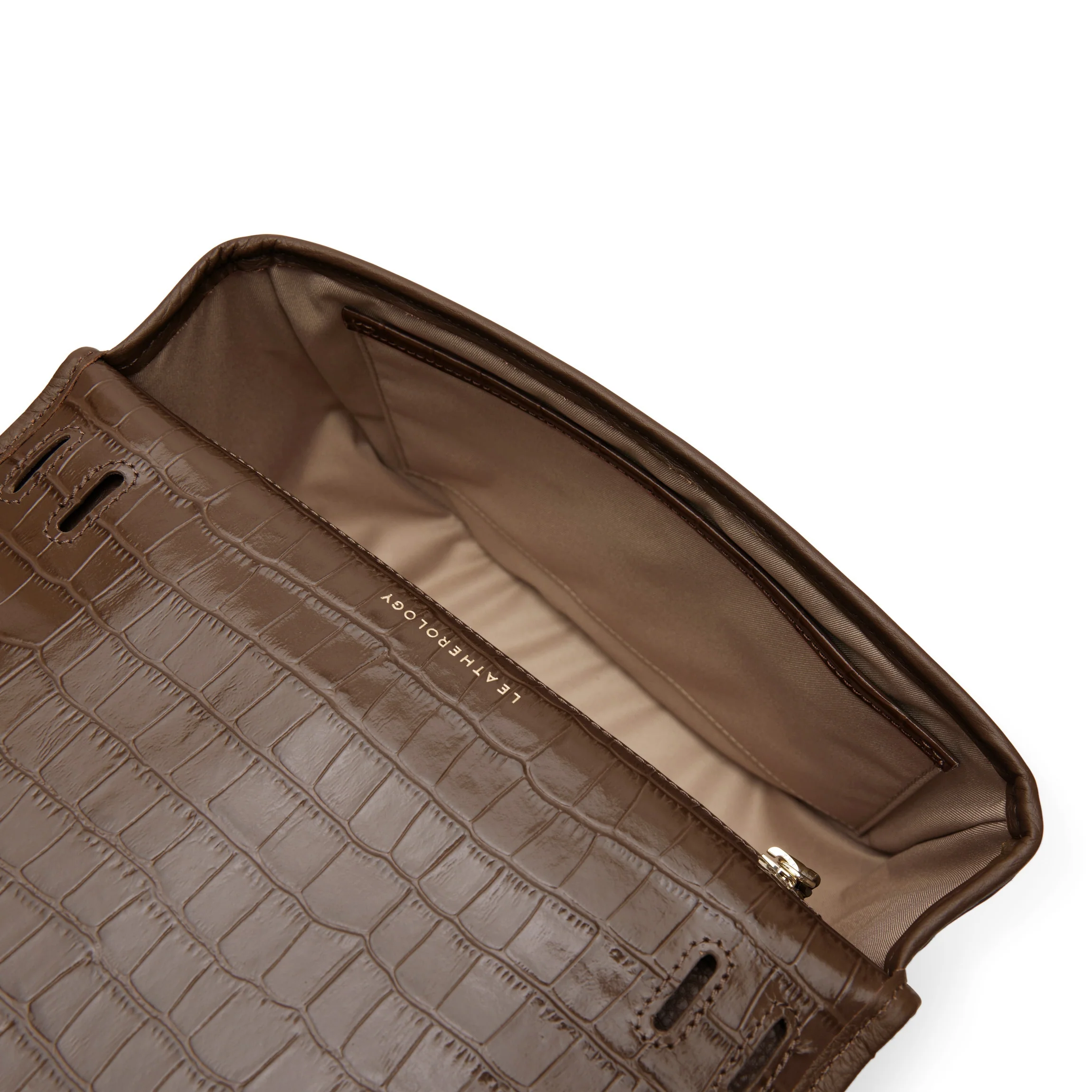 Katy Medium Saddle Bag Cocoa Croc - Image 6