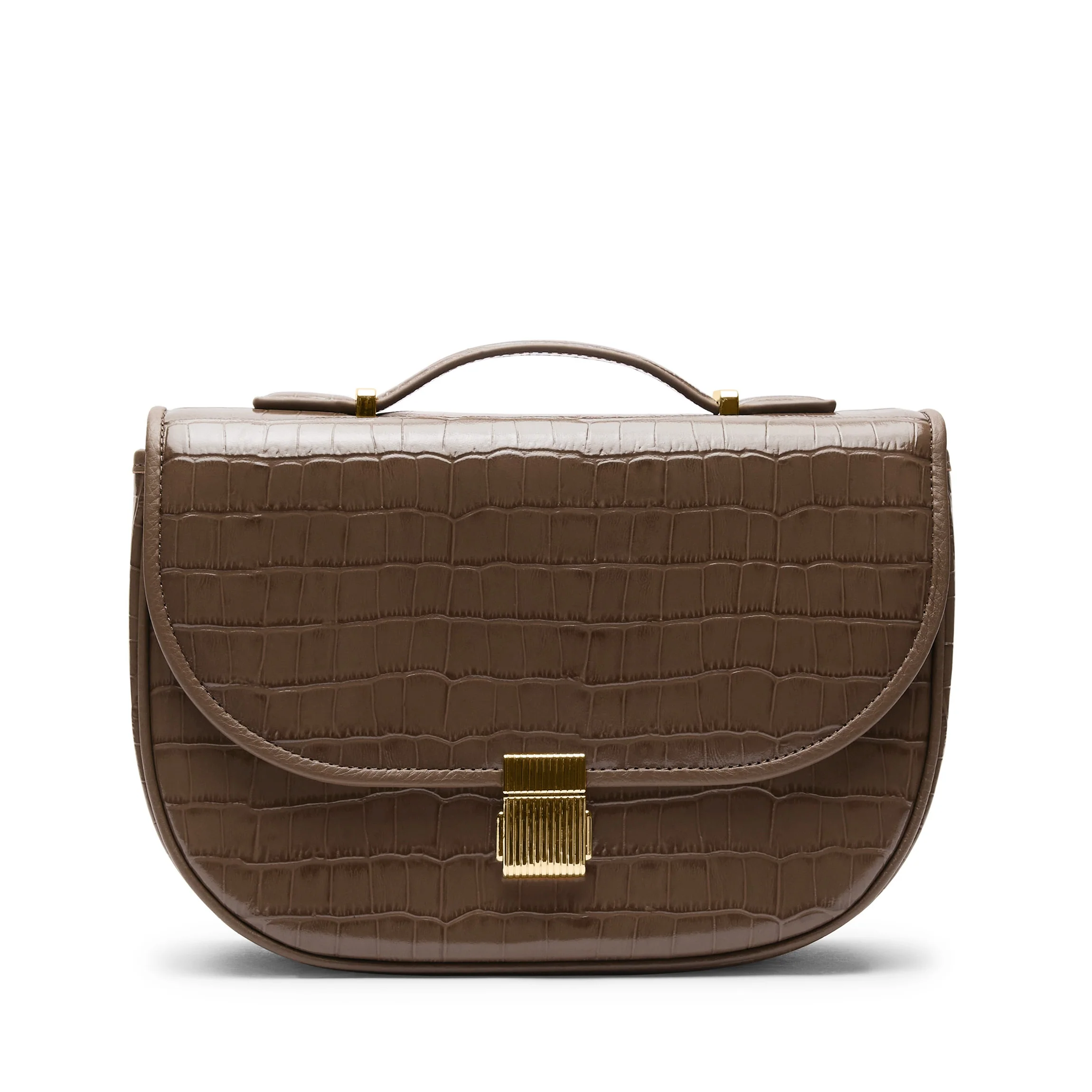 Katy Medium Saddle Bag Cocoa Croc - Image 8