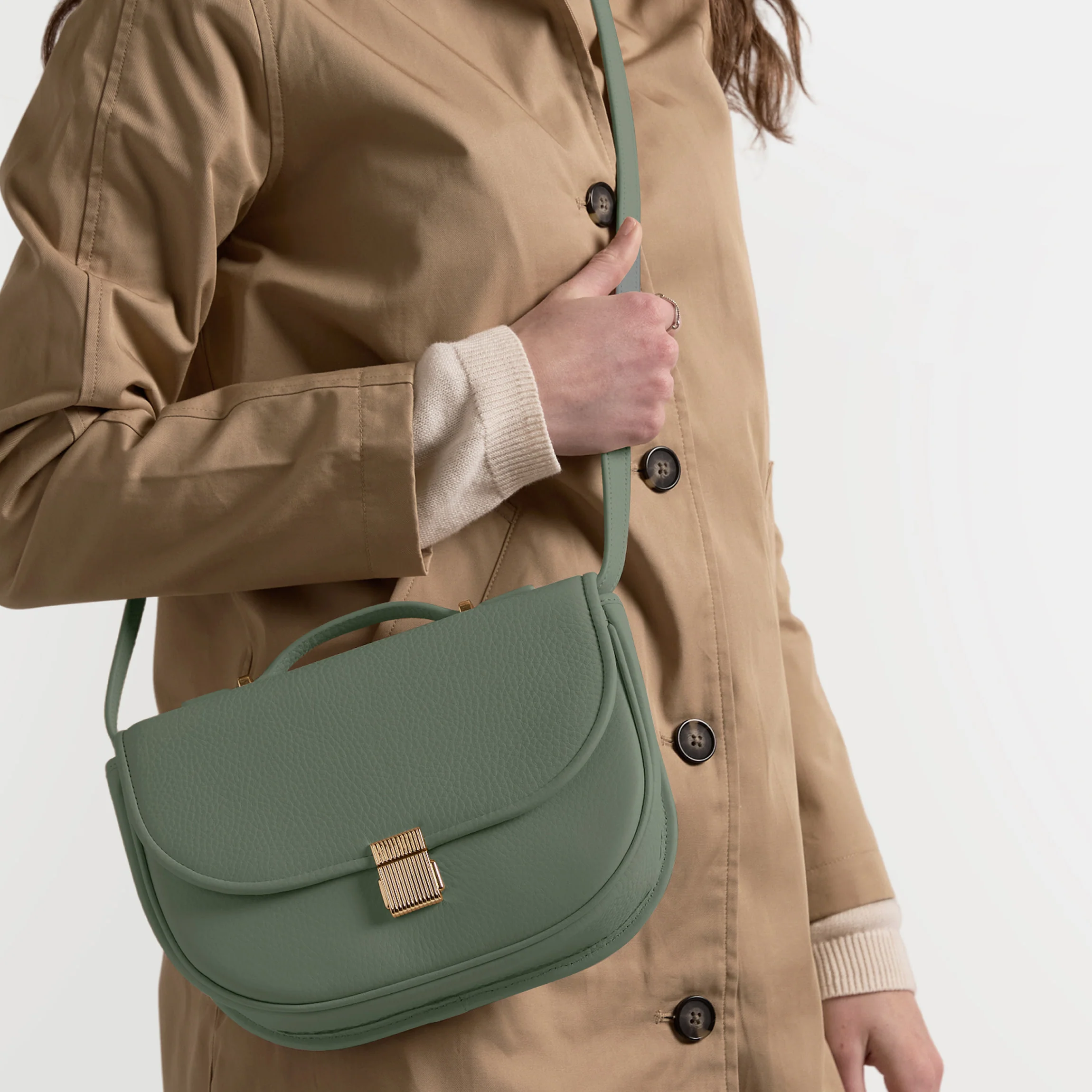 Katy Medium Saddle Bag Moss - Image 2
