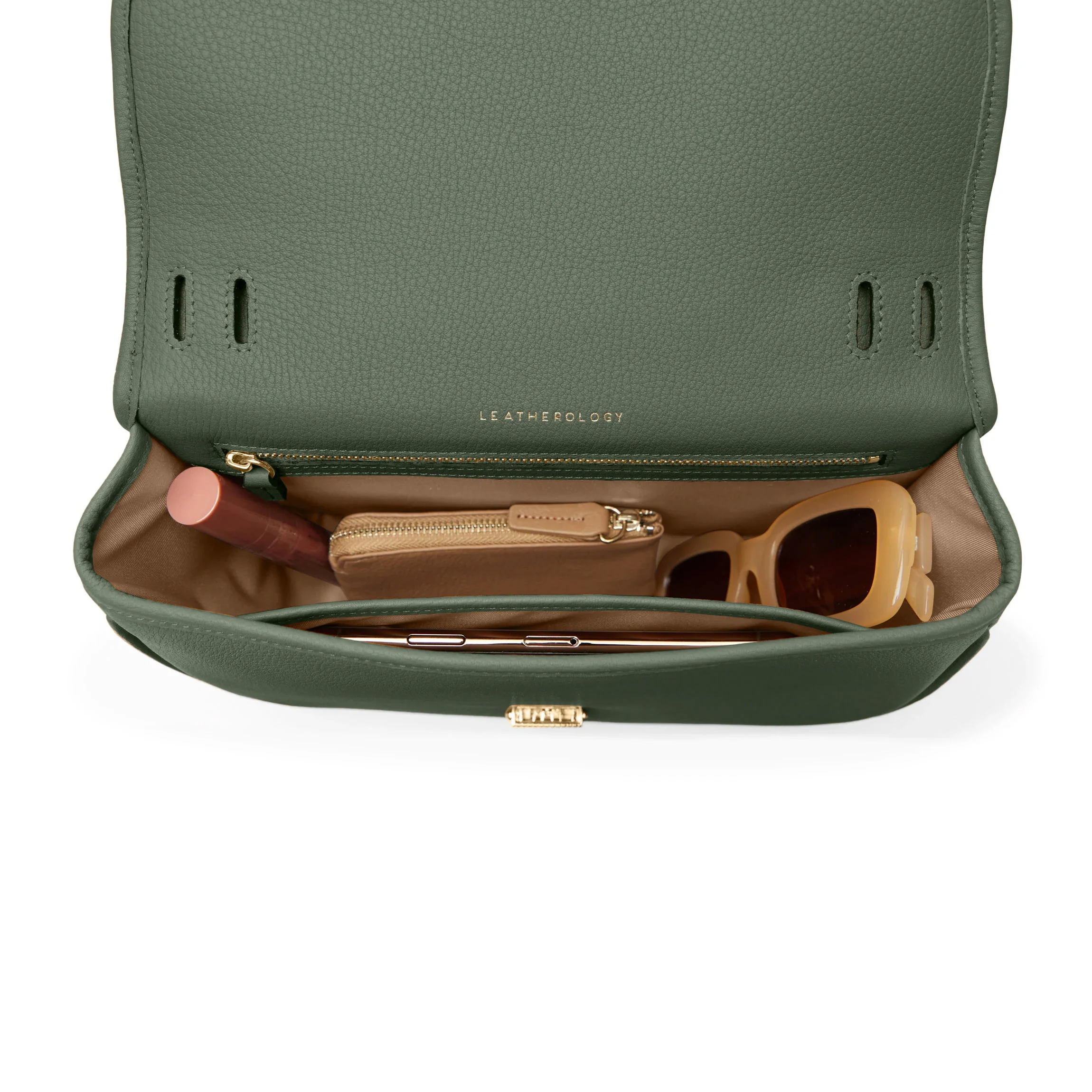 Katy Medium Saddle Bag Moss - Image 7