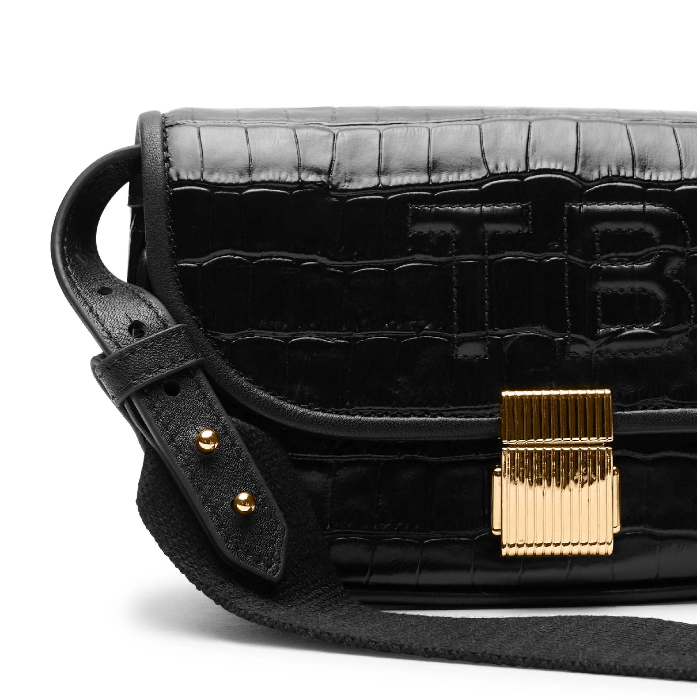 Katy Mini Belt Bag Black Croc - Image 10