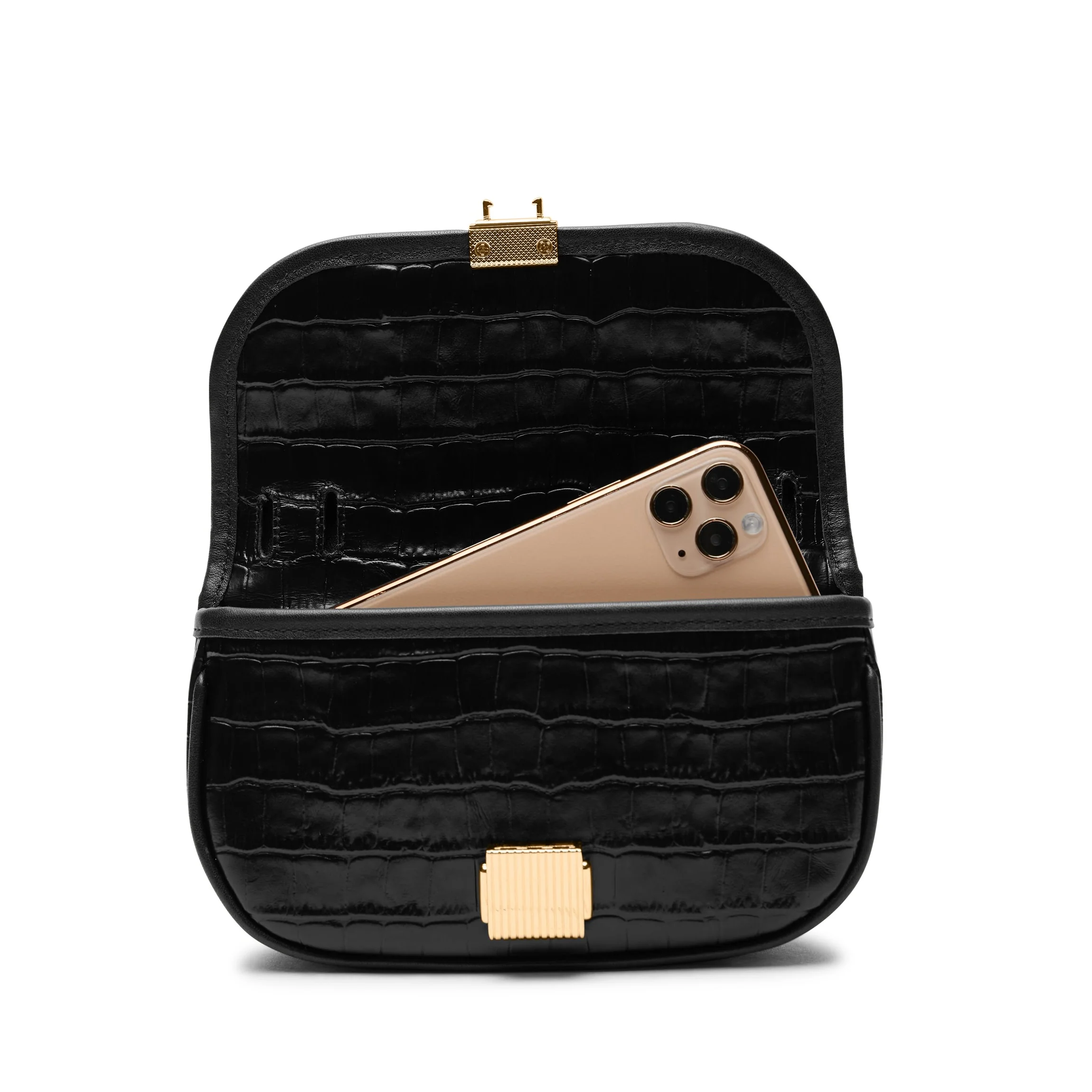Katy Mini Belt Bag Black Croc - Image 4