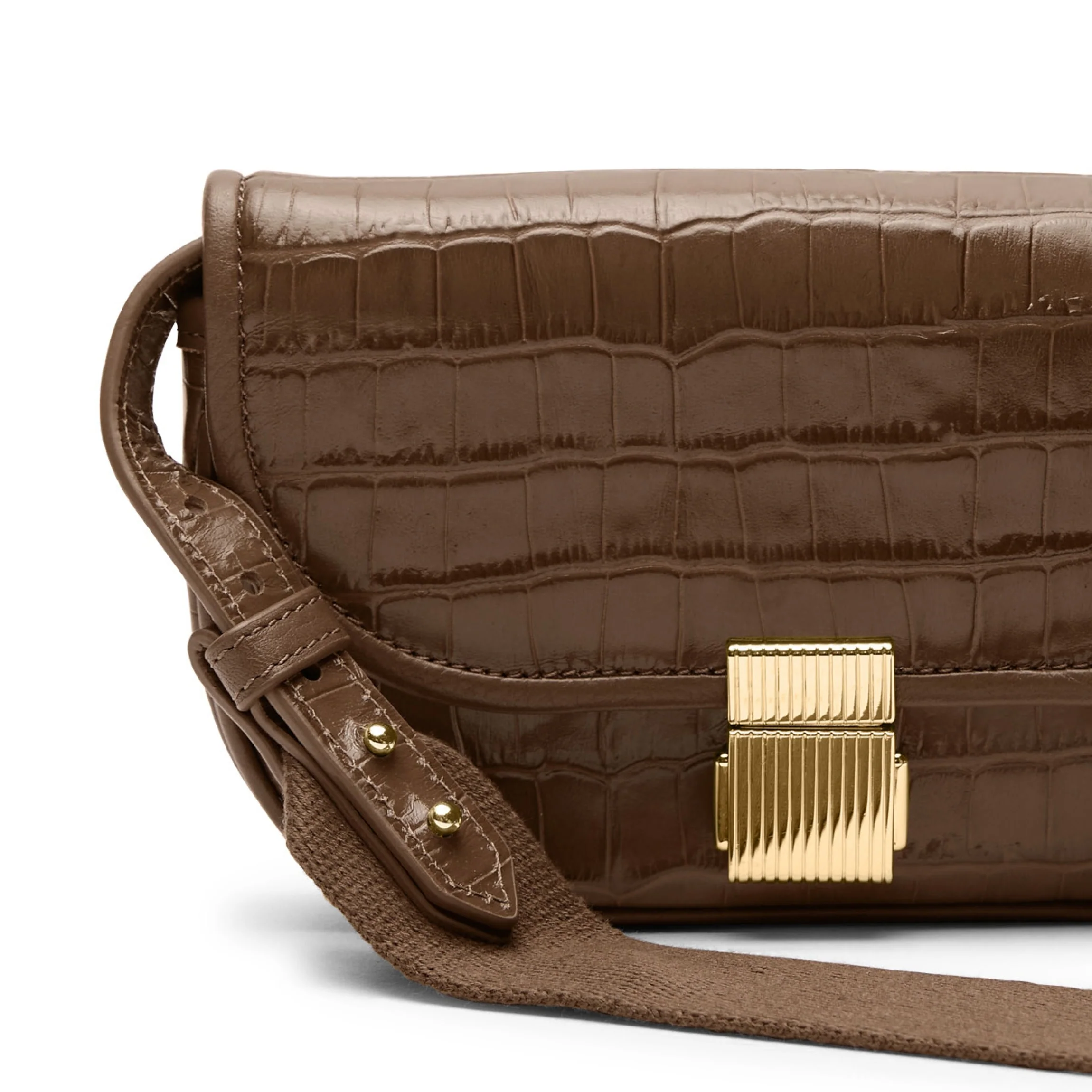 Katy Mini Belt Bag Cocoa Croc - Image 10
