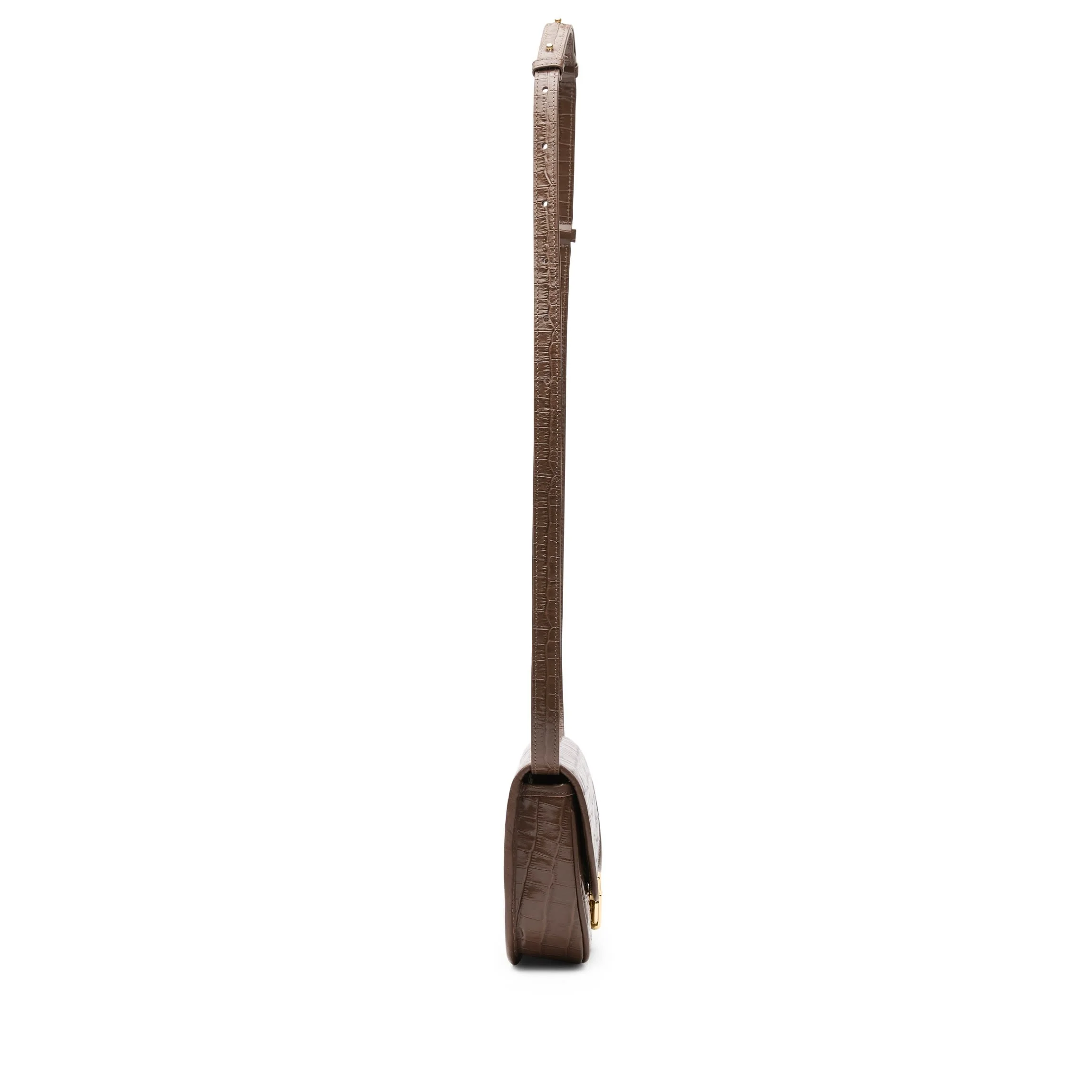 Katy Small Saddle Crossbody Cocoa Croc - Image 3