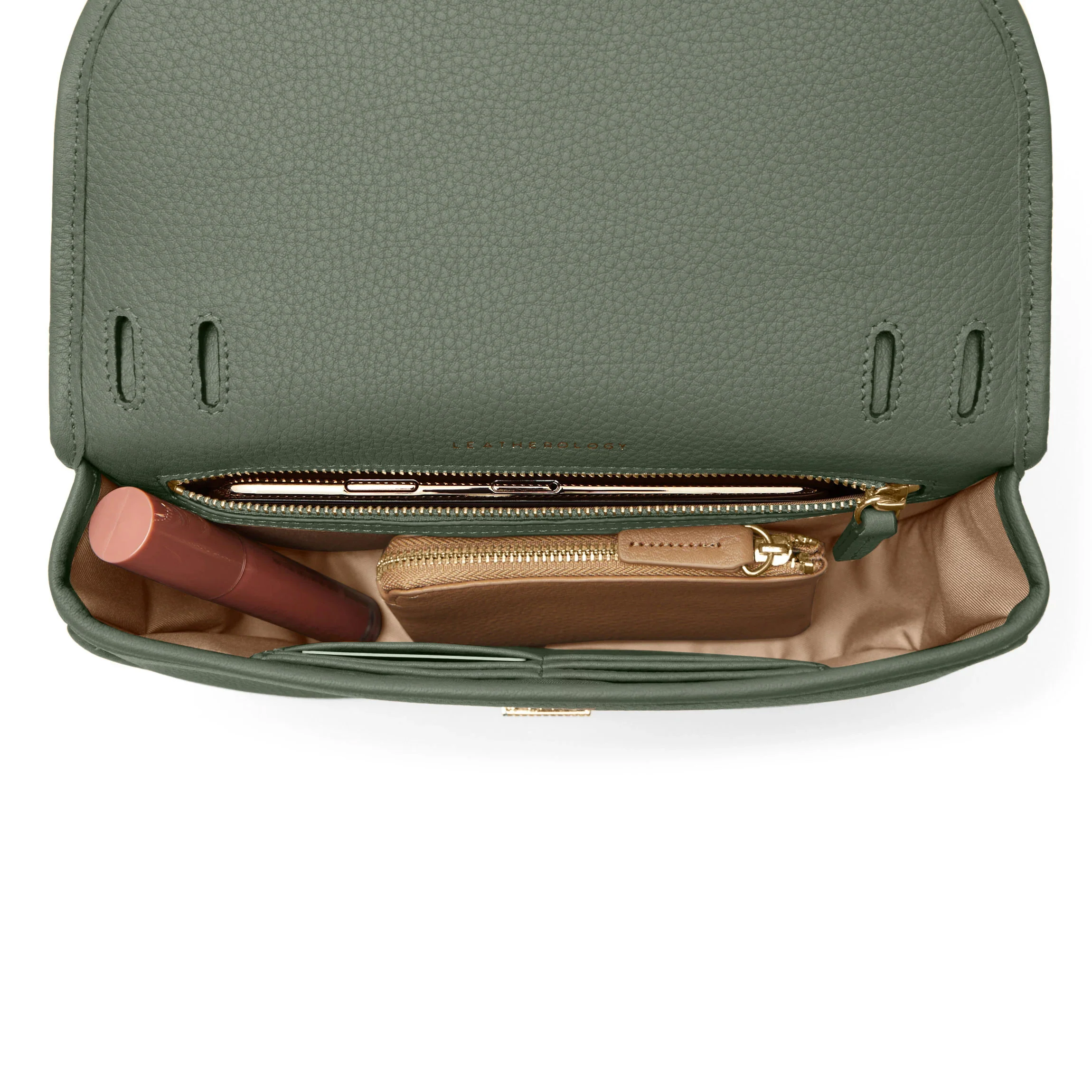 Katy Small Saddle Crossbody Moss - Image 7