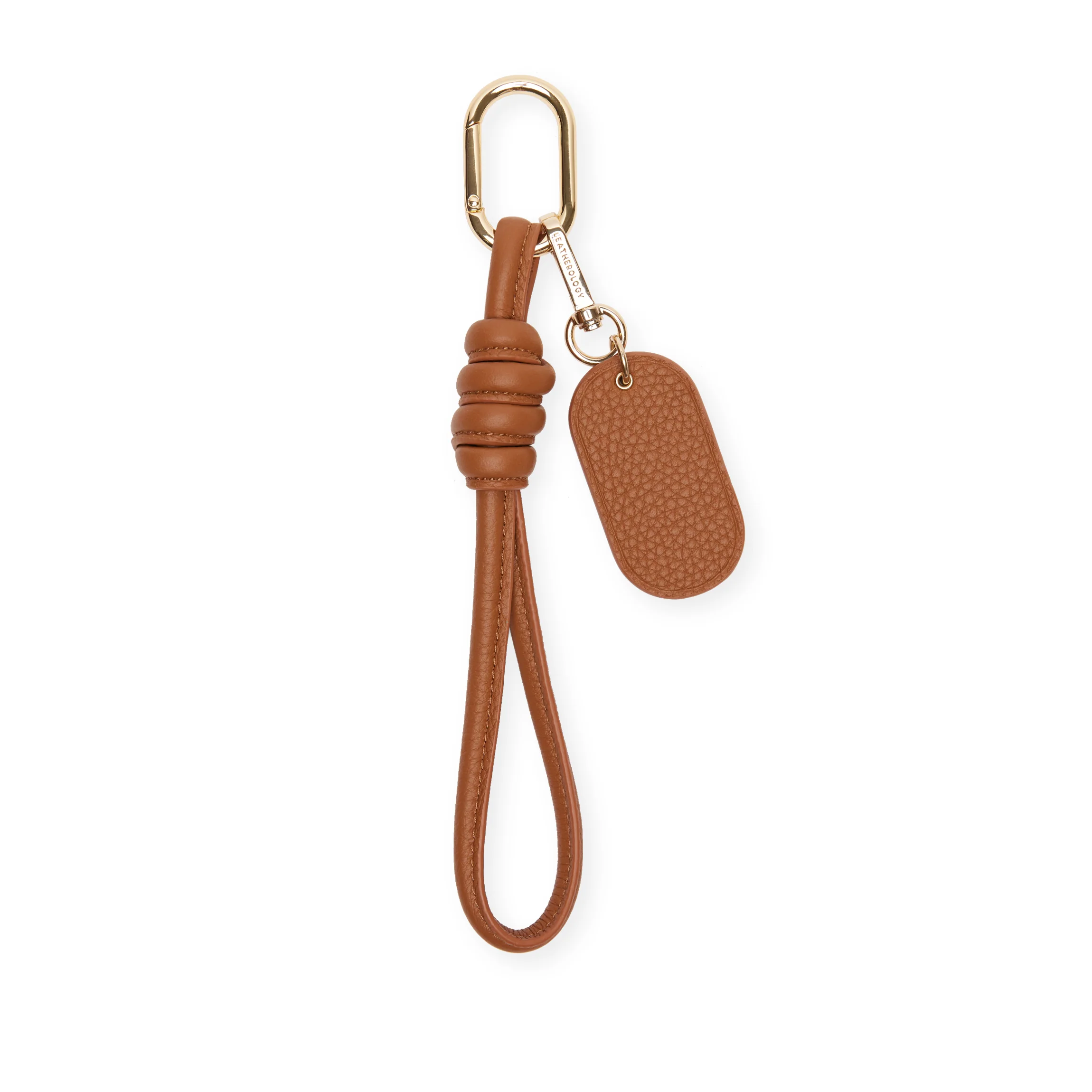 Knotted Keychain Saddle Brown - Image 2