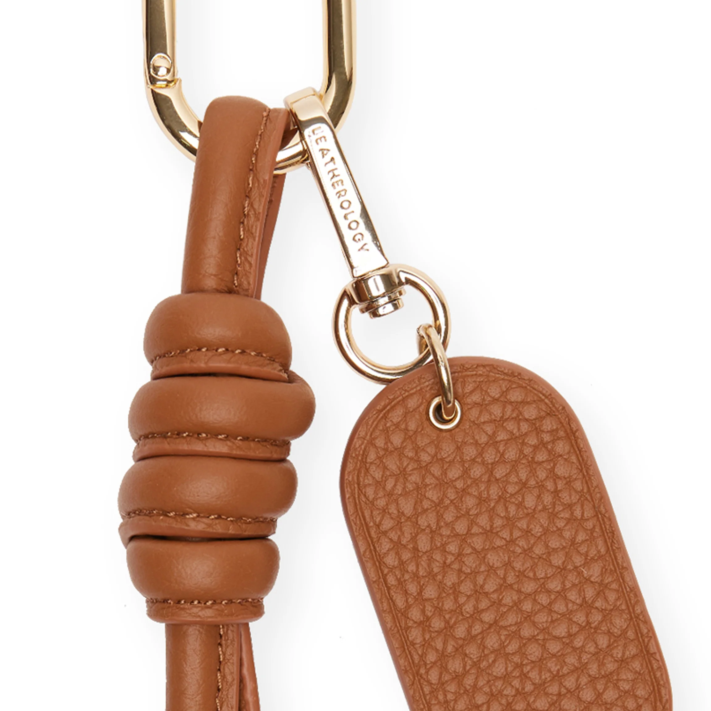 Knotted Keychain Saddle Brown - Image 3