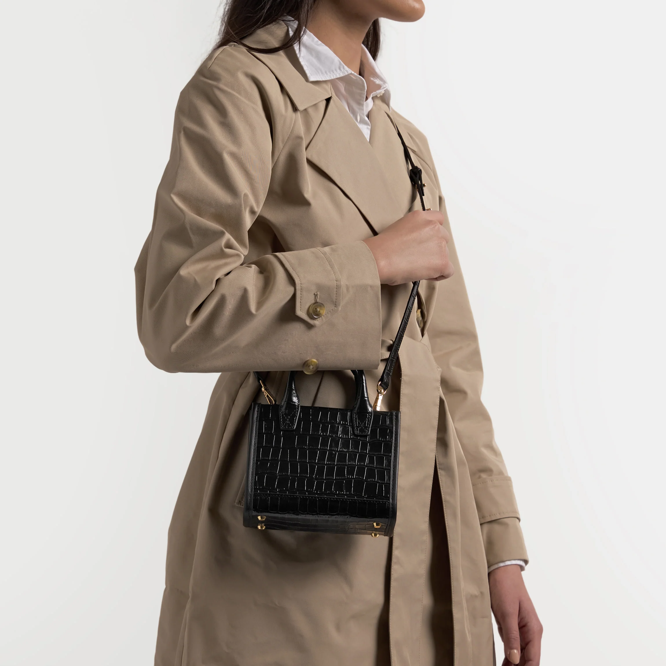 Kress Micro Crossbody Black Croc - Image 2