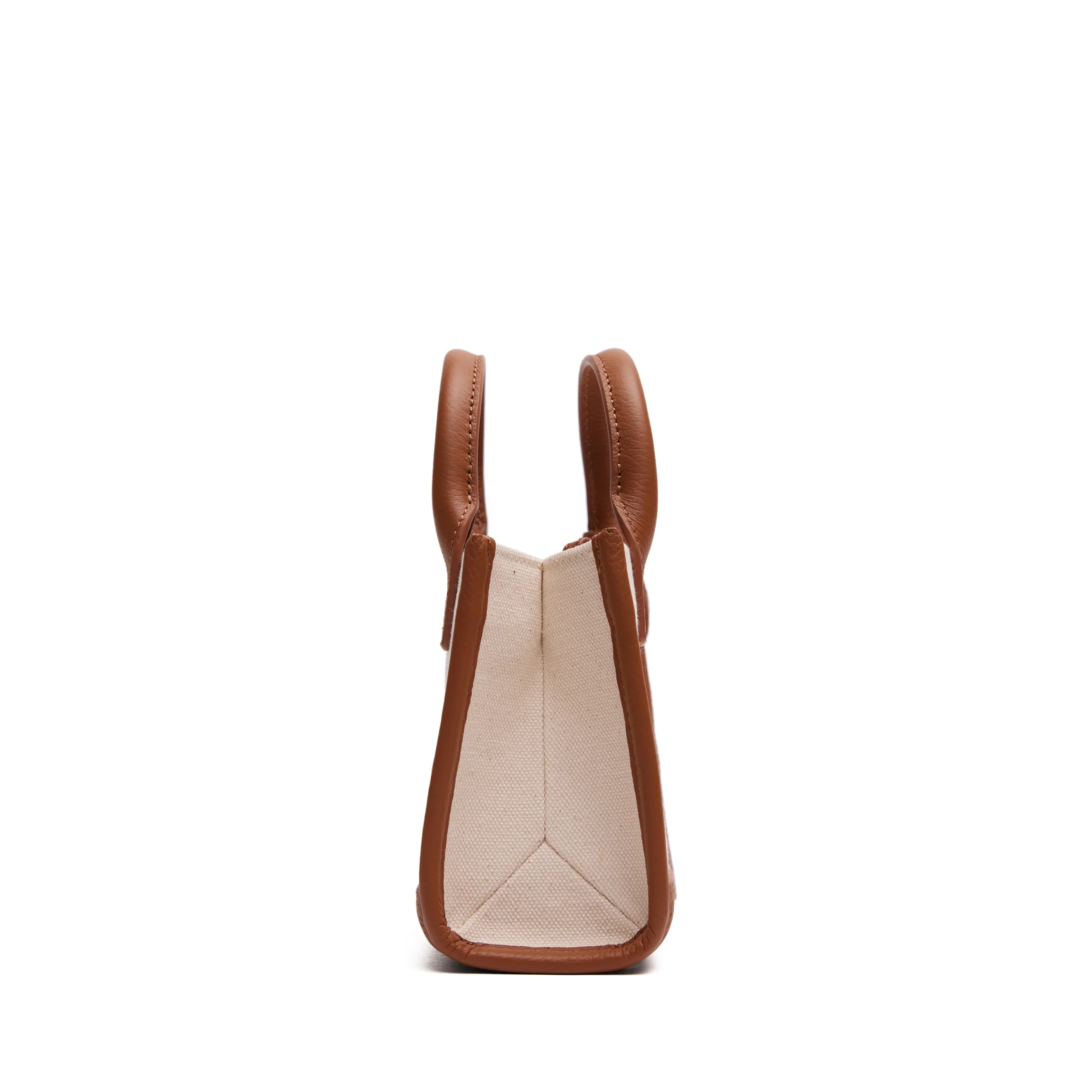 Kress Micro Crossbody Natural Canvas/Saddle Brown - Image 8