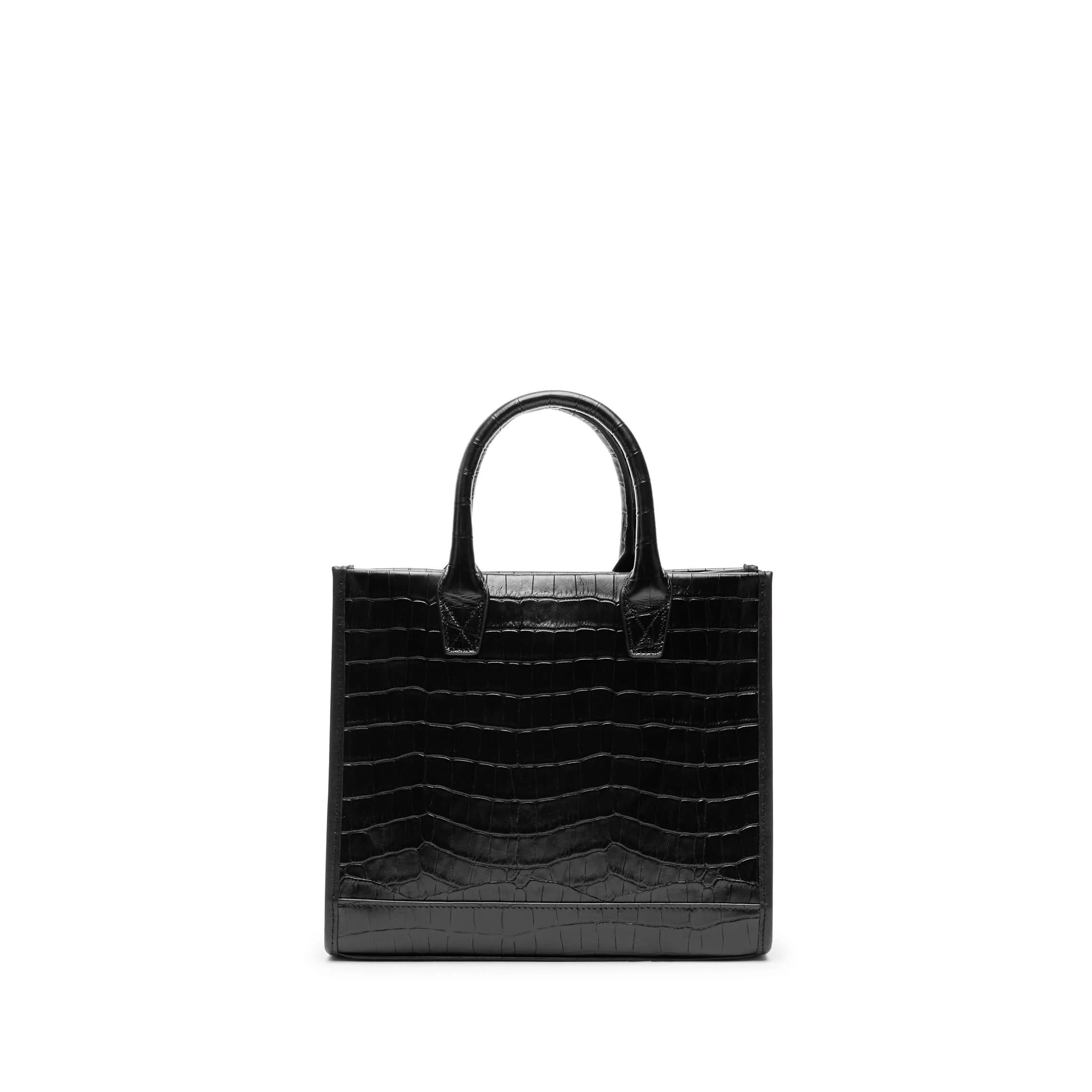 Kress Mini Top Handle Bag Black Croc