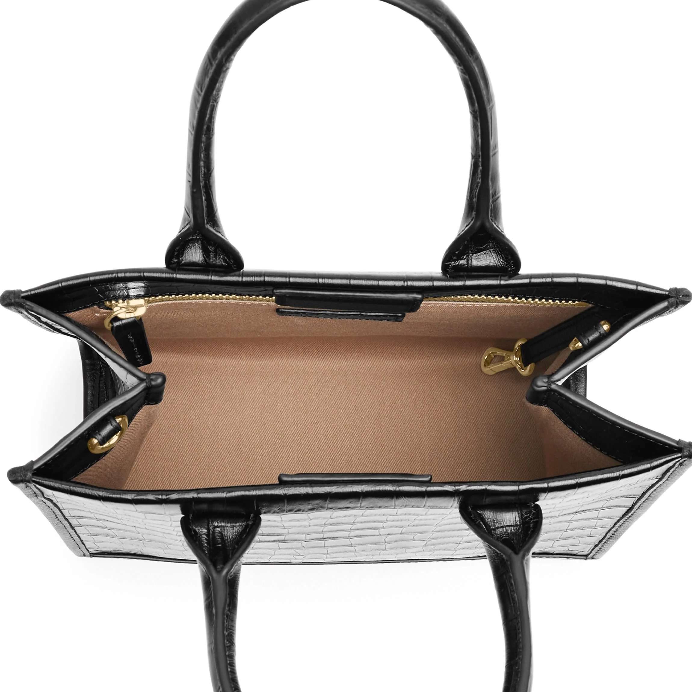 Kress Mini Top Handle Bag Black Croc - Image 4