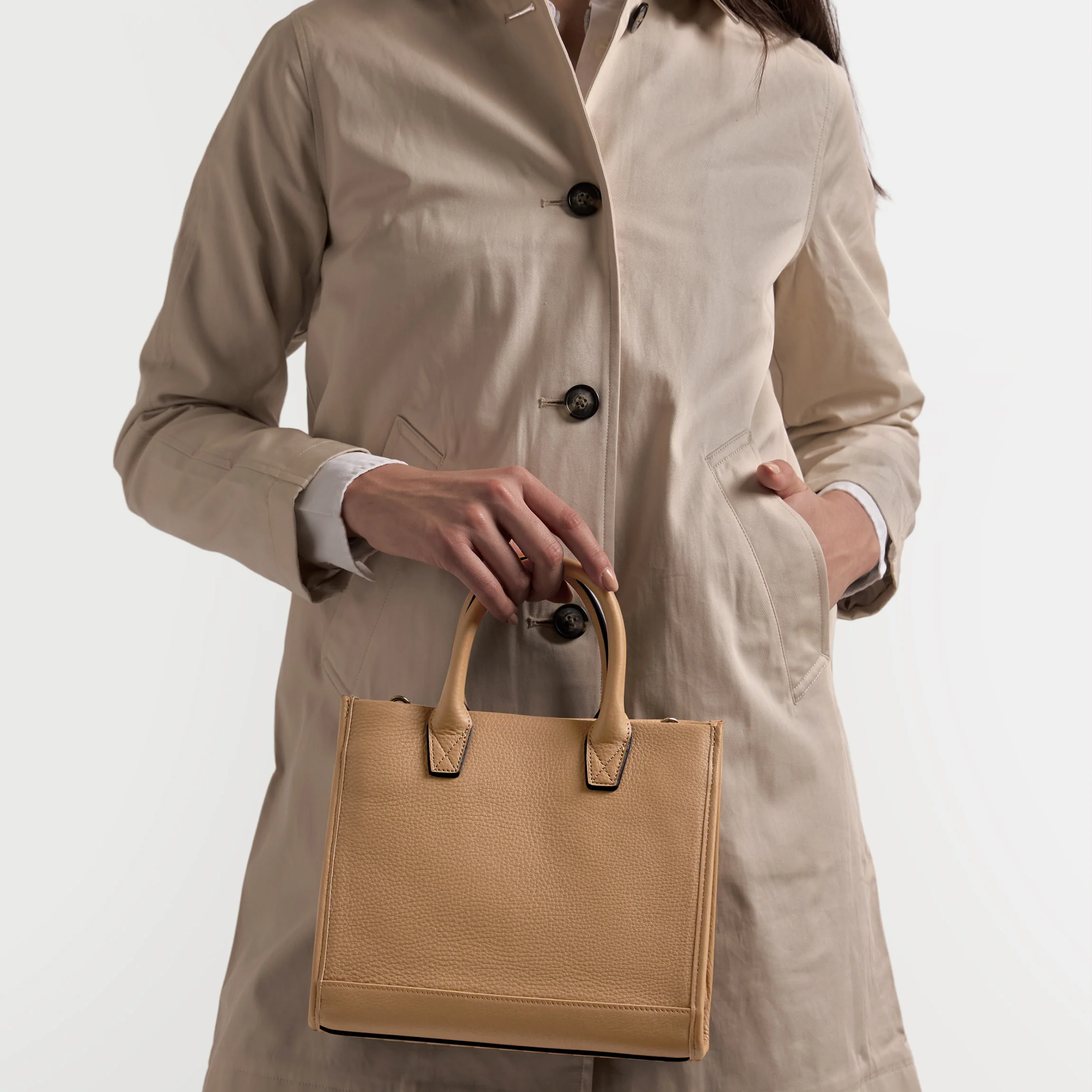 Kress Mini Top Handle Bag Camel - Image 3
