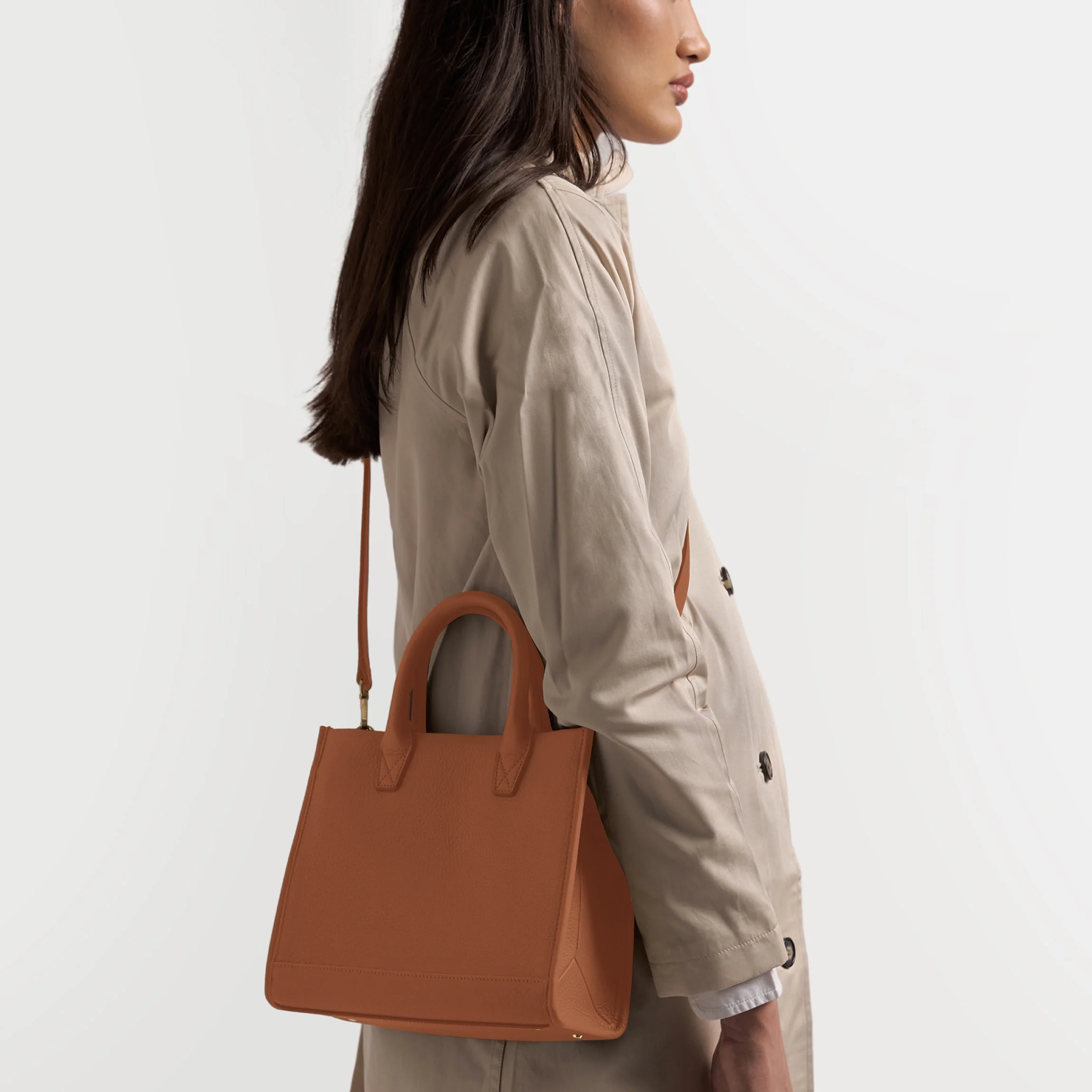 Kress Mini Top Handle Bag Saddle Brown - Image 2