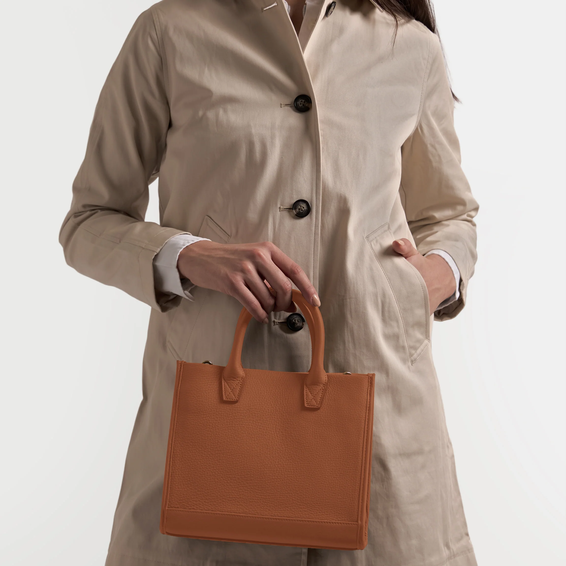 Kress Mini Top Handle Bag Saddle Brown - Image 3