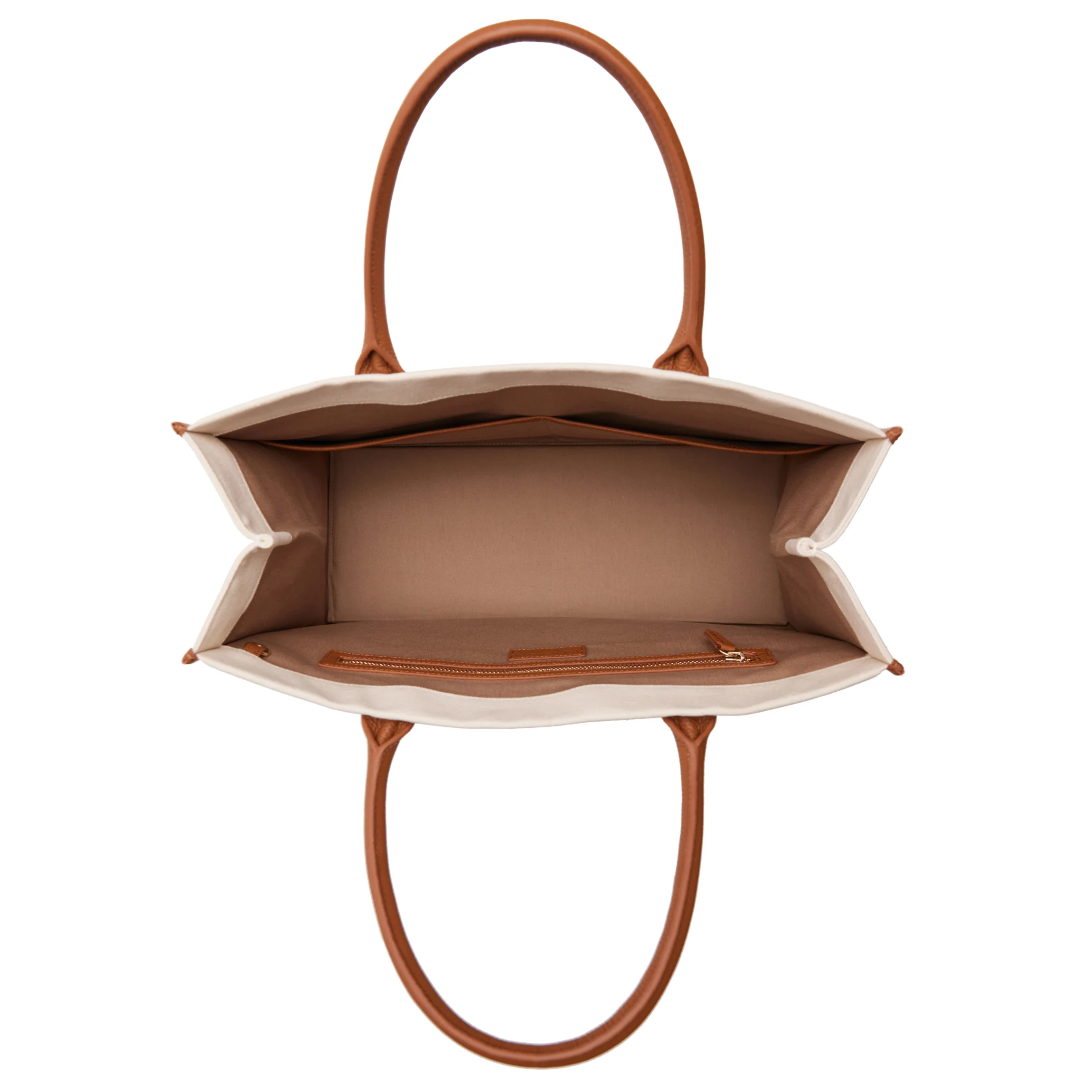 Kress XL Tote Natural Canvas/Saddle Brown - Image 3