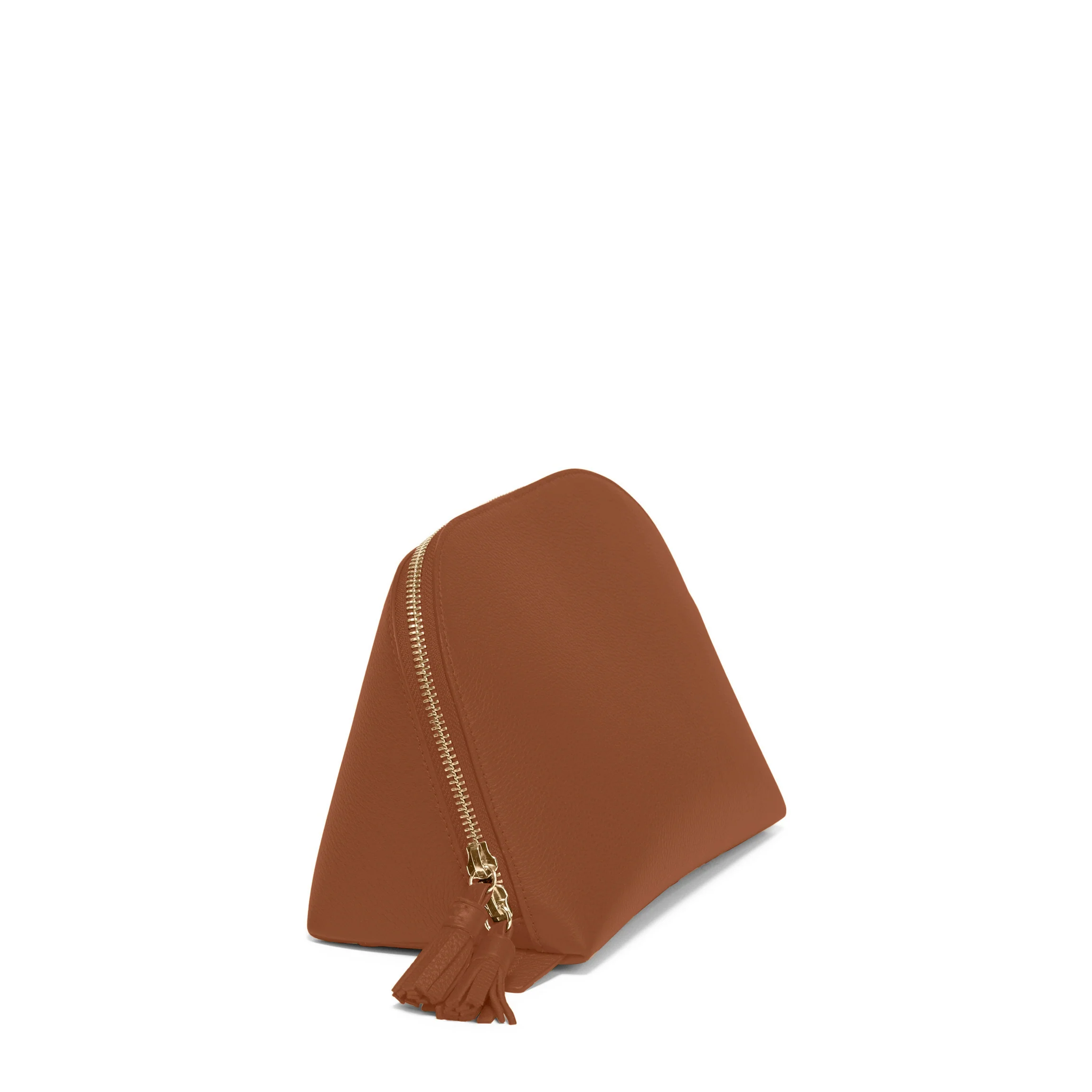 Large Clamshell Makeup Bag Saddle Brown - Image 2