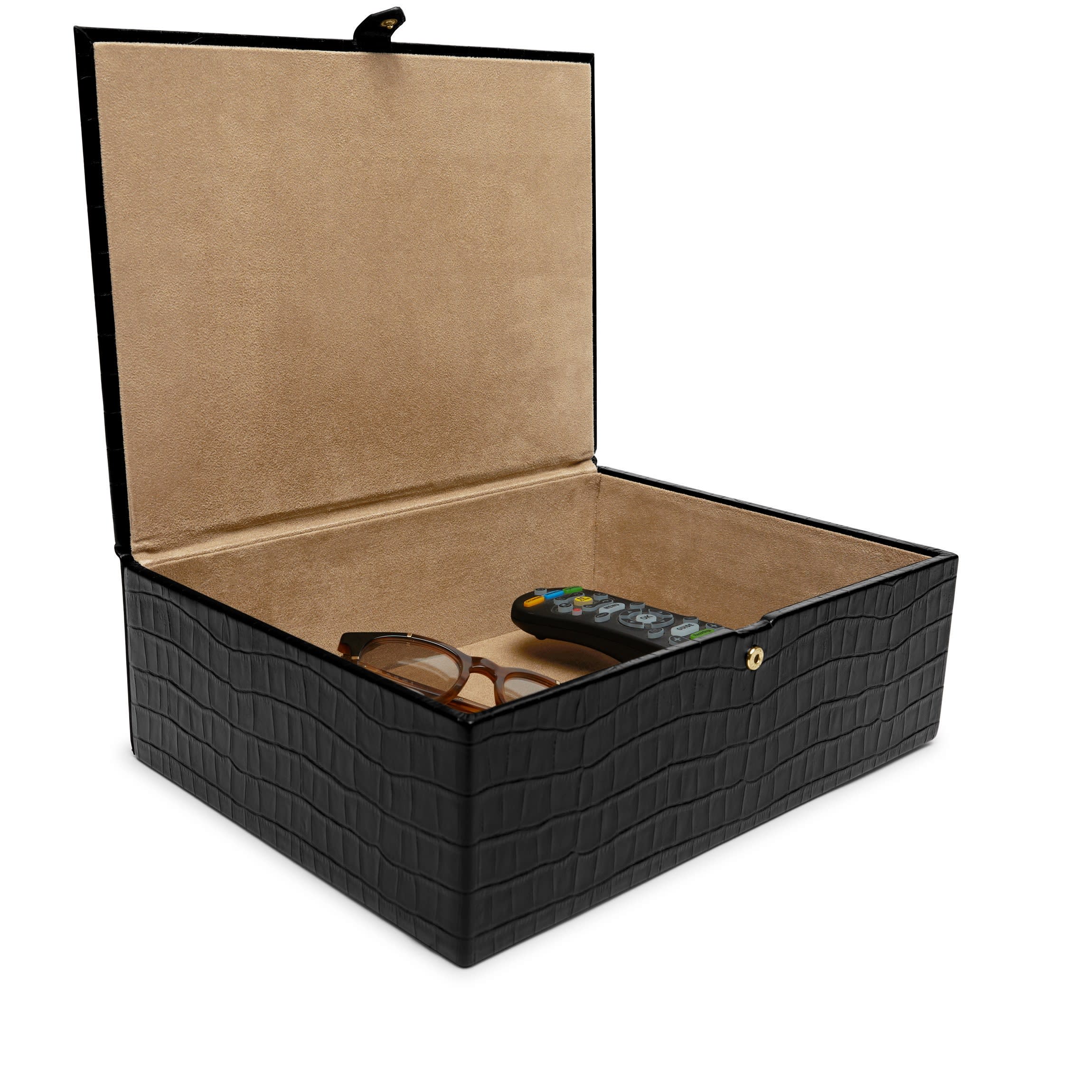 Large Decorative Box Black Croc - Image 2