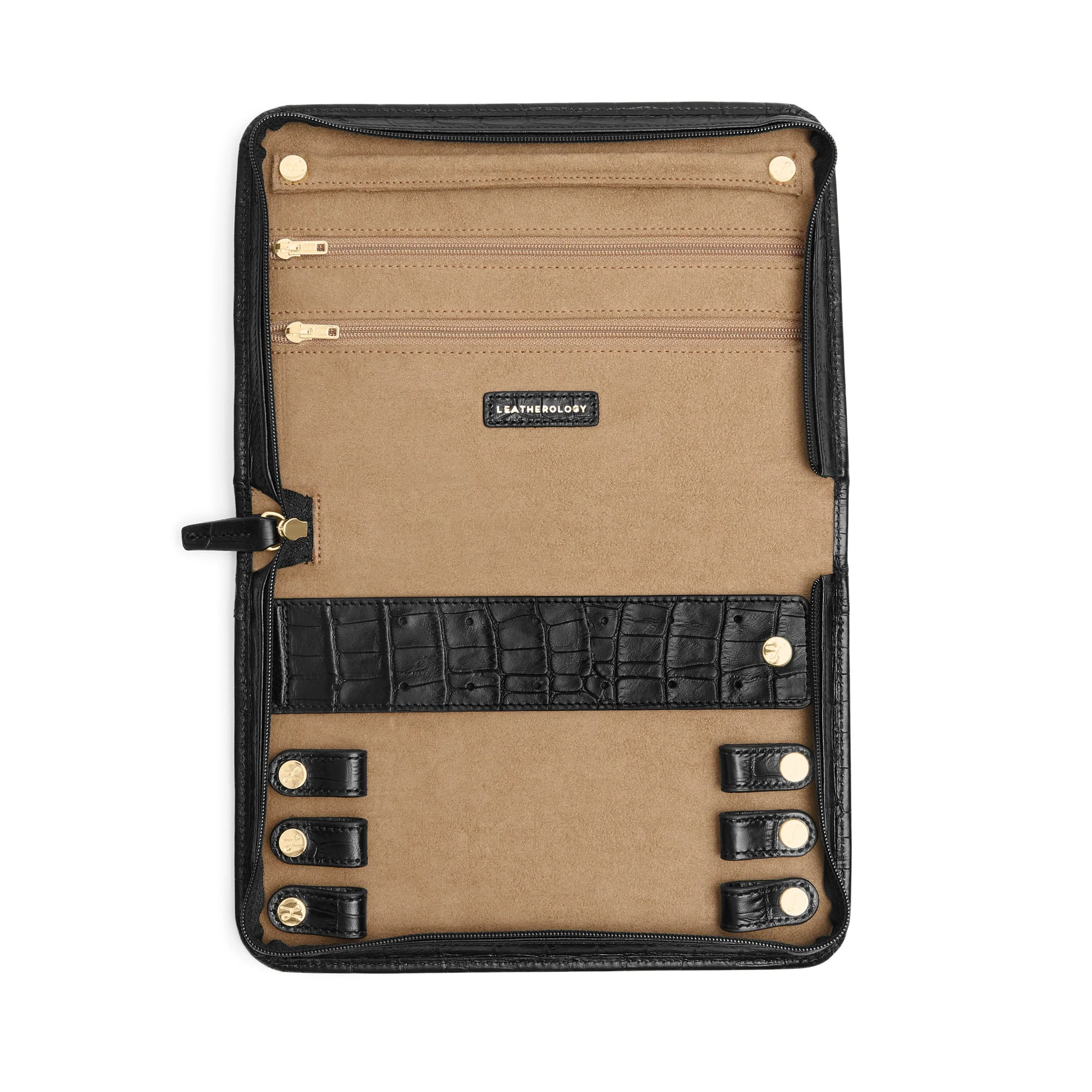 Large Jewelry Case Black Croc - Image 2