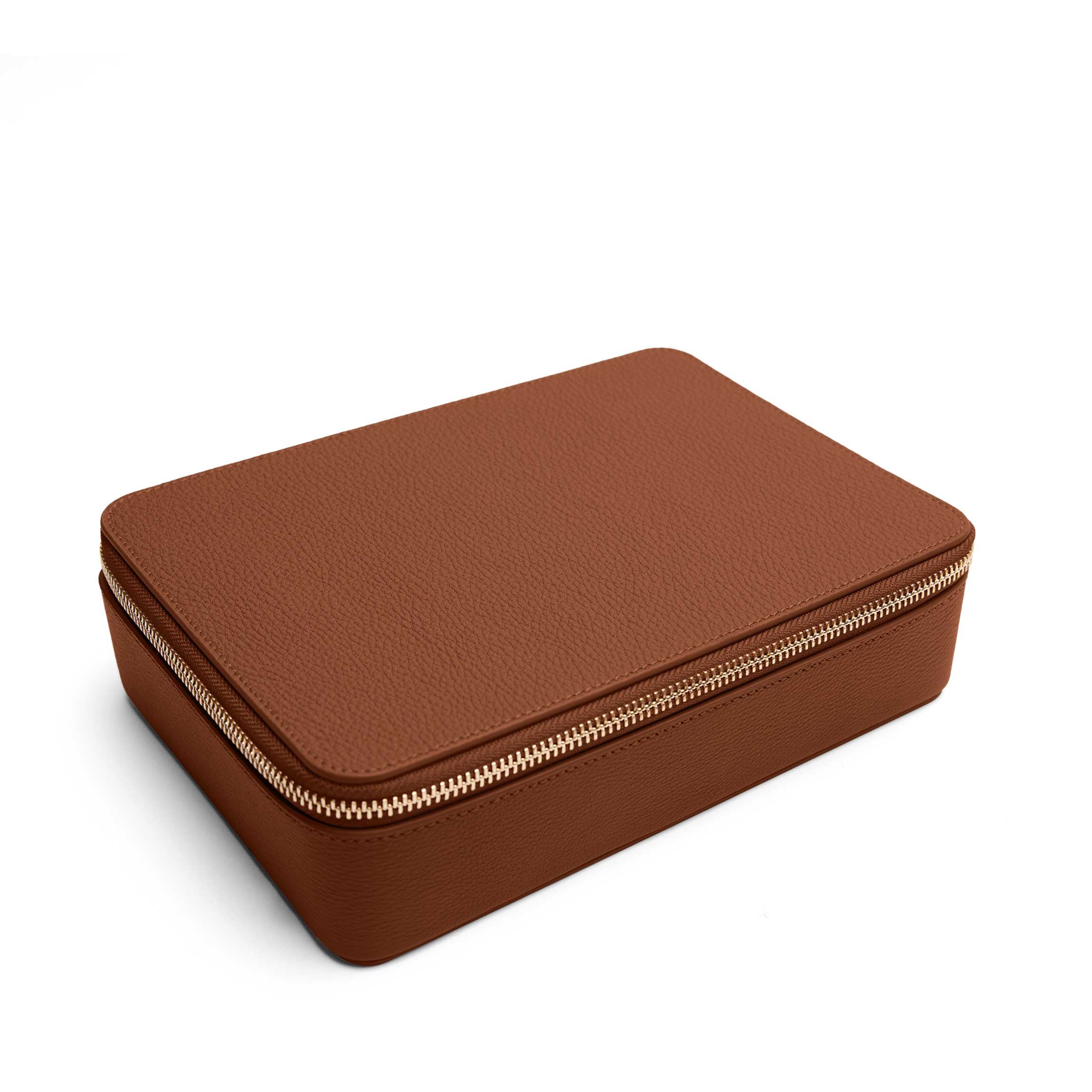 Large Jewelry Zip Case Saddle Brown - Image 2