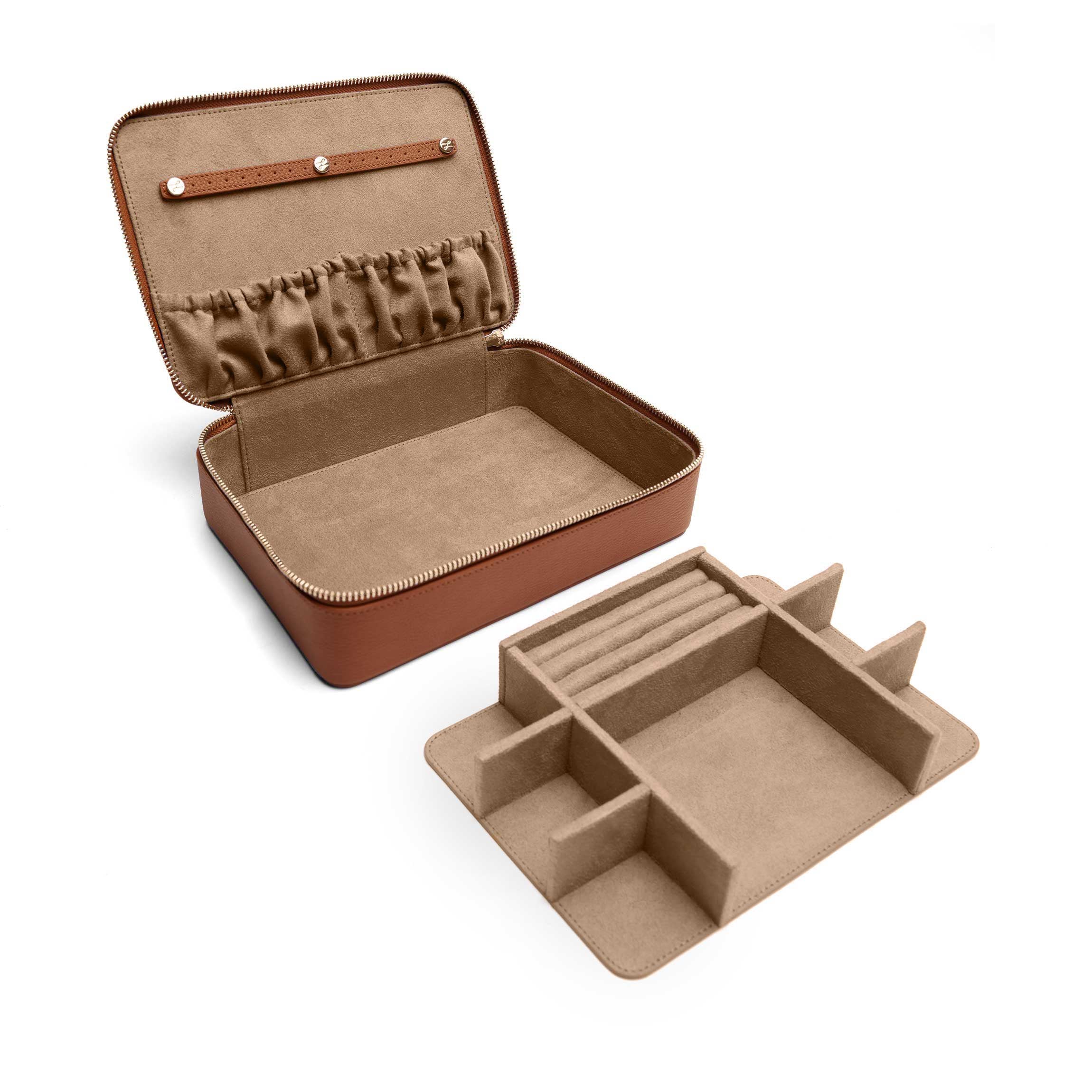 Large Jewelry Zip Case Saddle Brown - Image 3