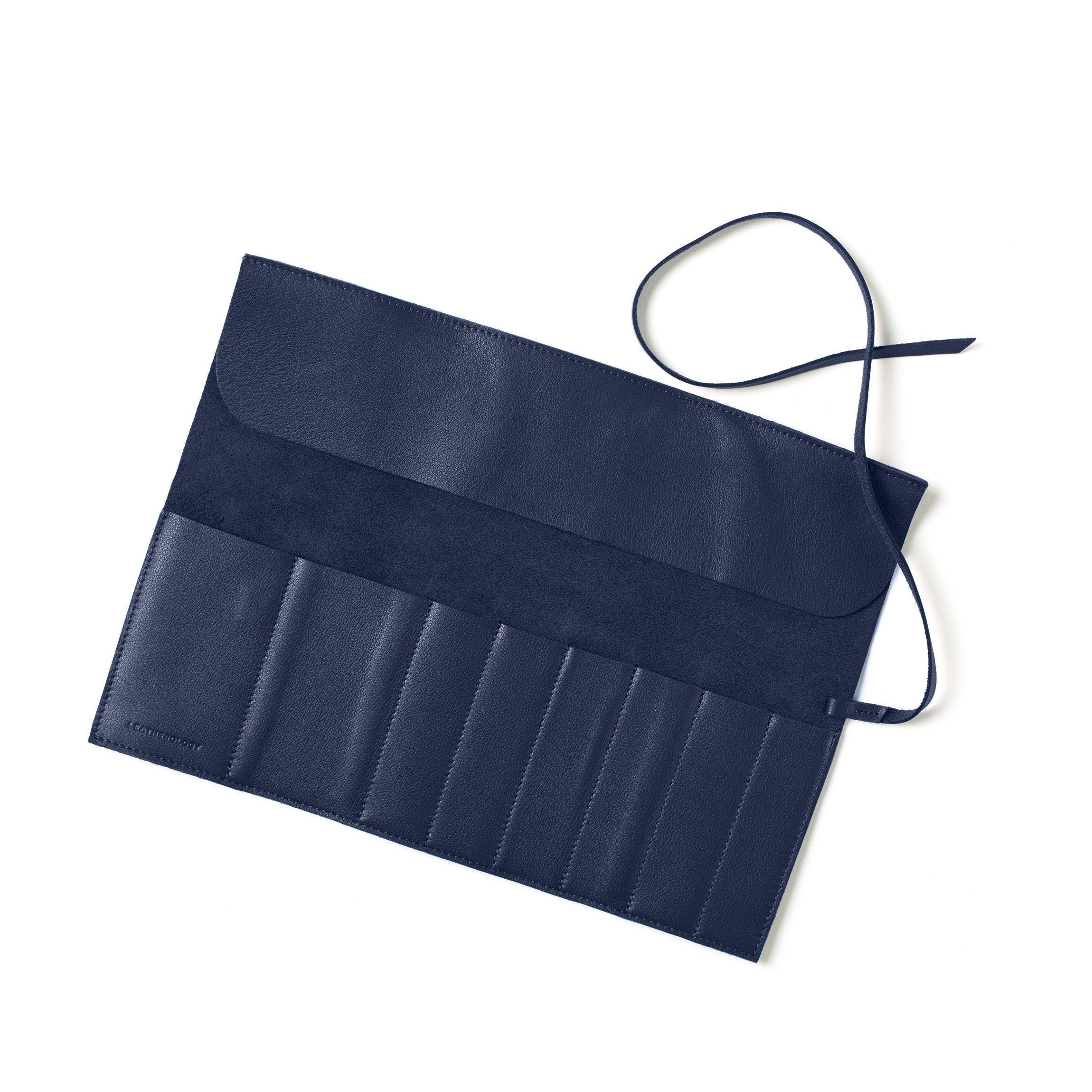 Large Makeup Brush Roll Navy Blue