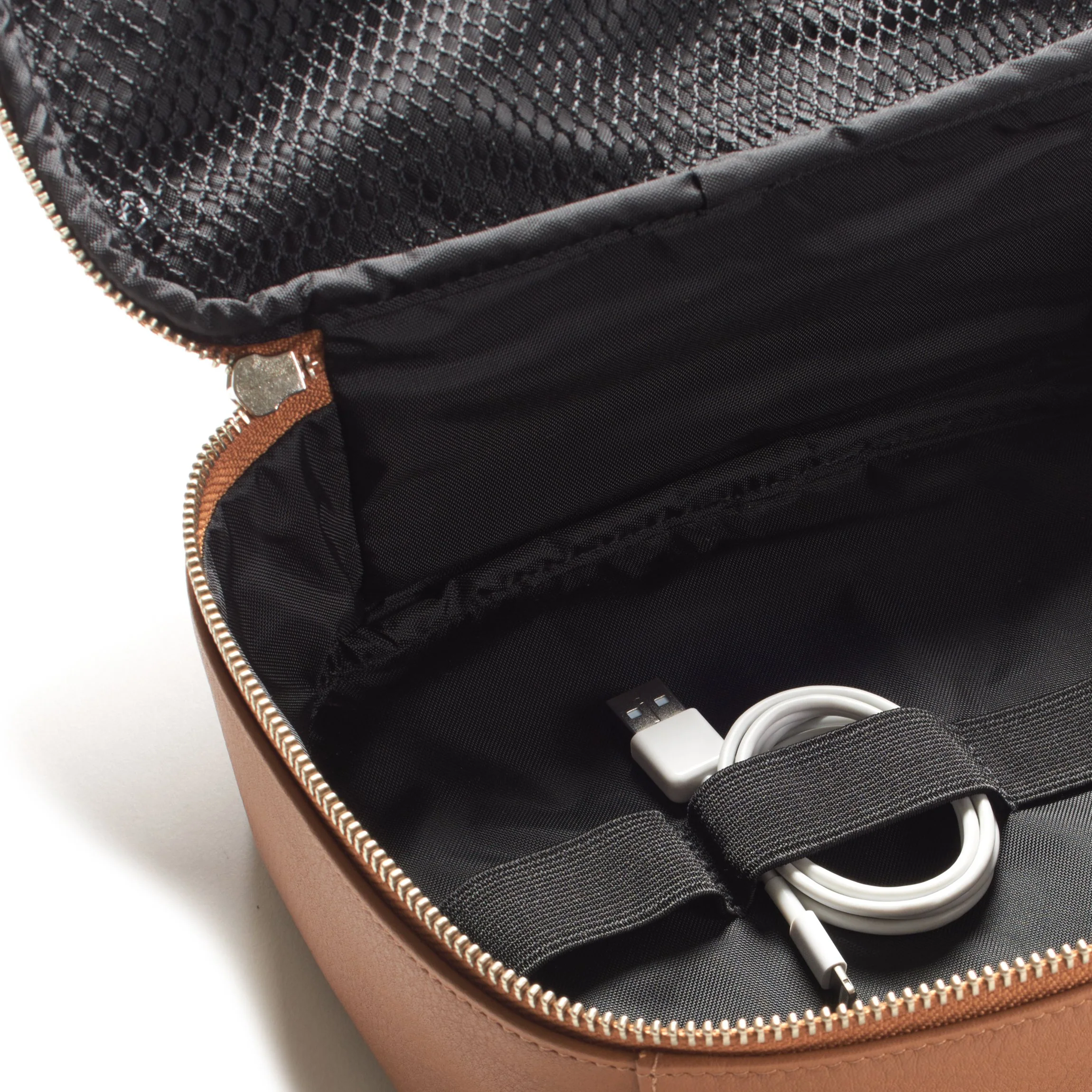 Large Tech Bag Organizer Cognac - Image 3