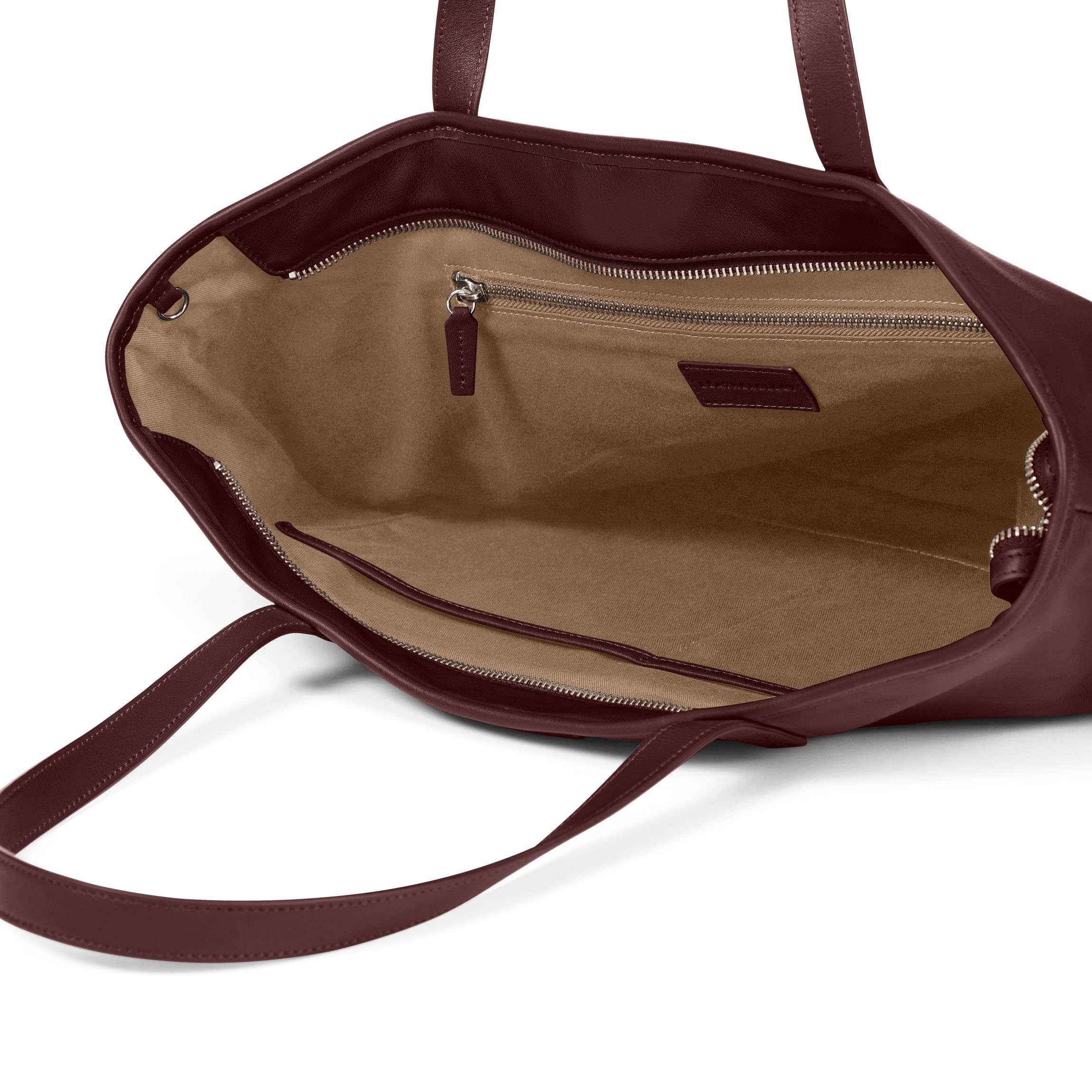 Large Zippered Downtown Tote Bordeaux - Image 3