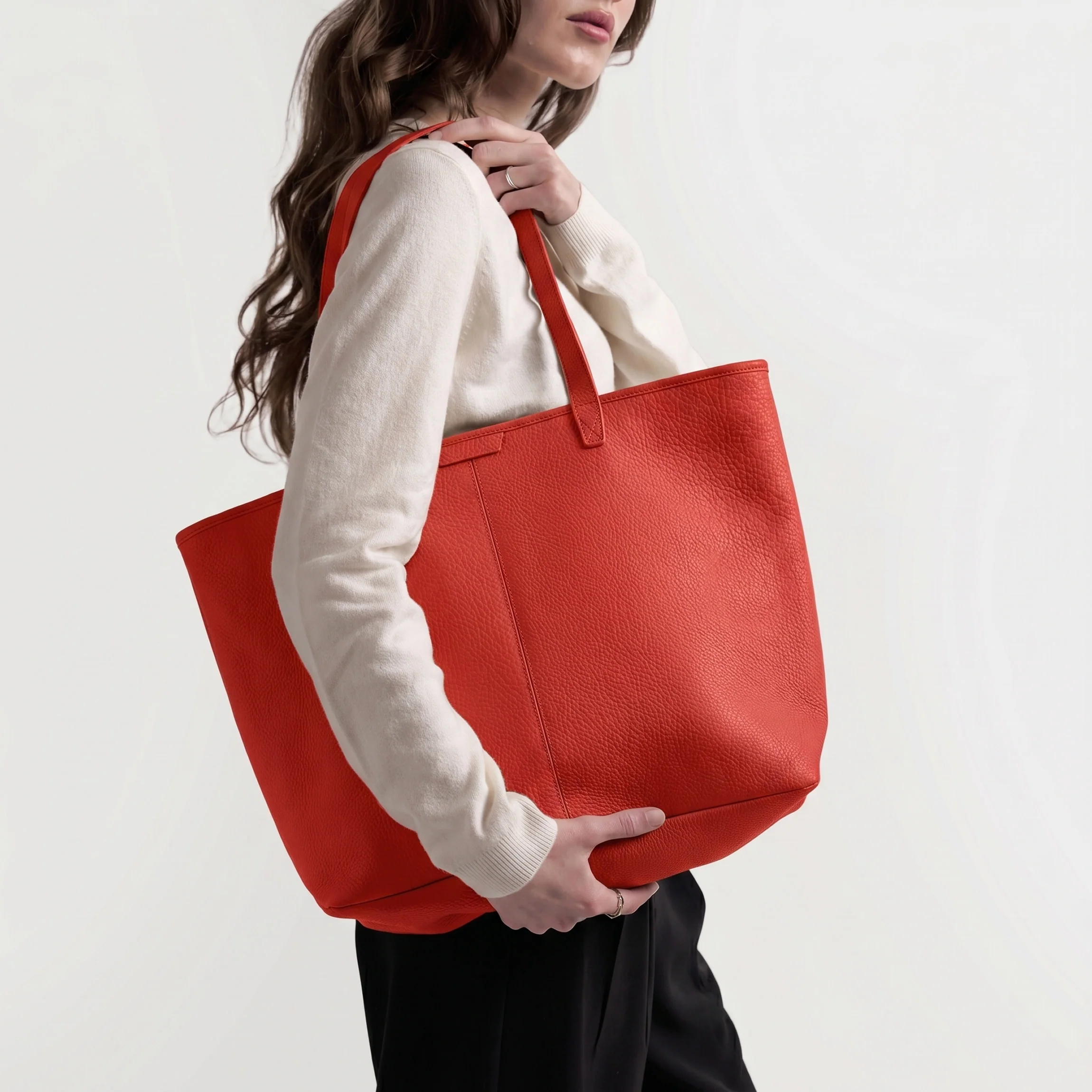 Large Zippered Downtown Tote Buoy Red - Image 2