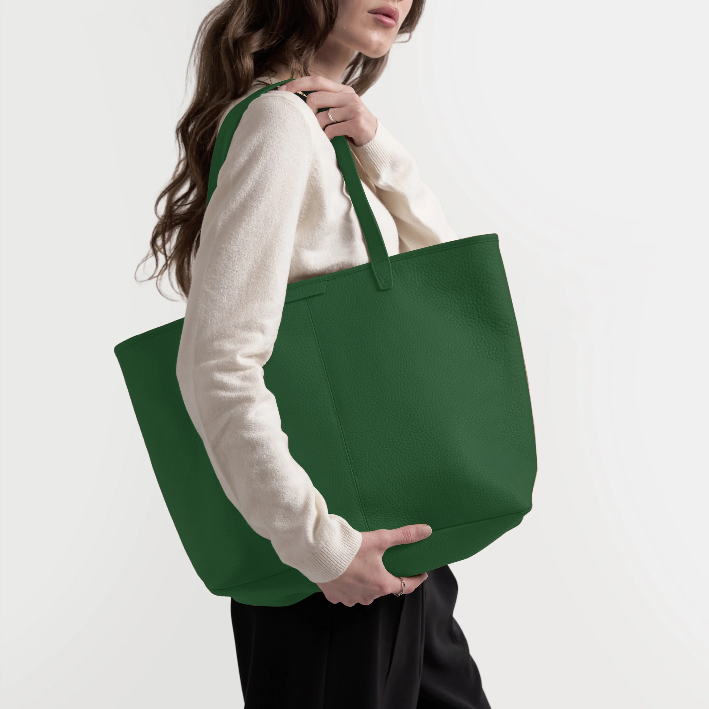 Large Zippered Downtown Tote Fairway Green - Image 2