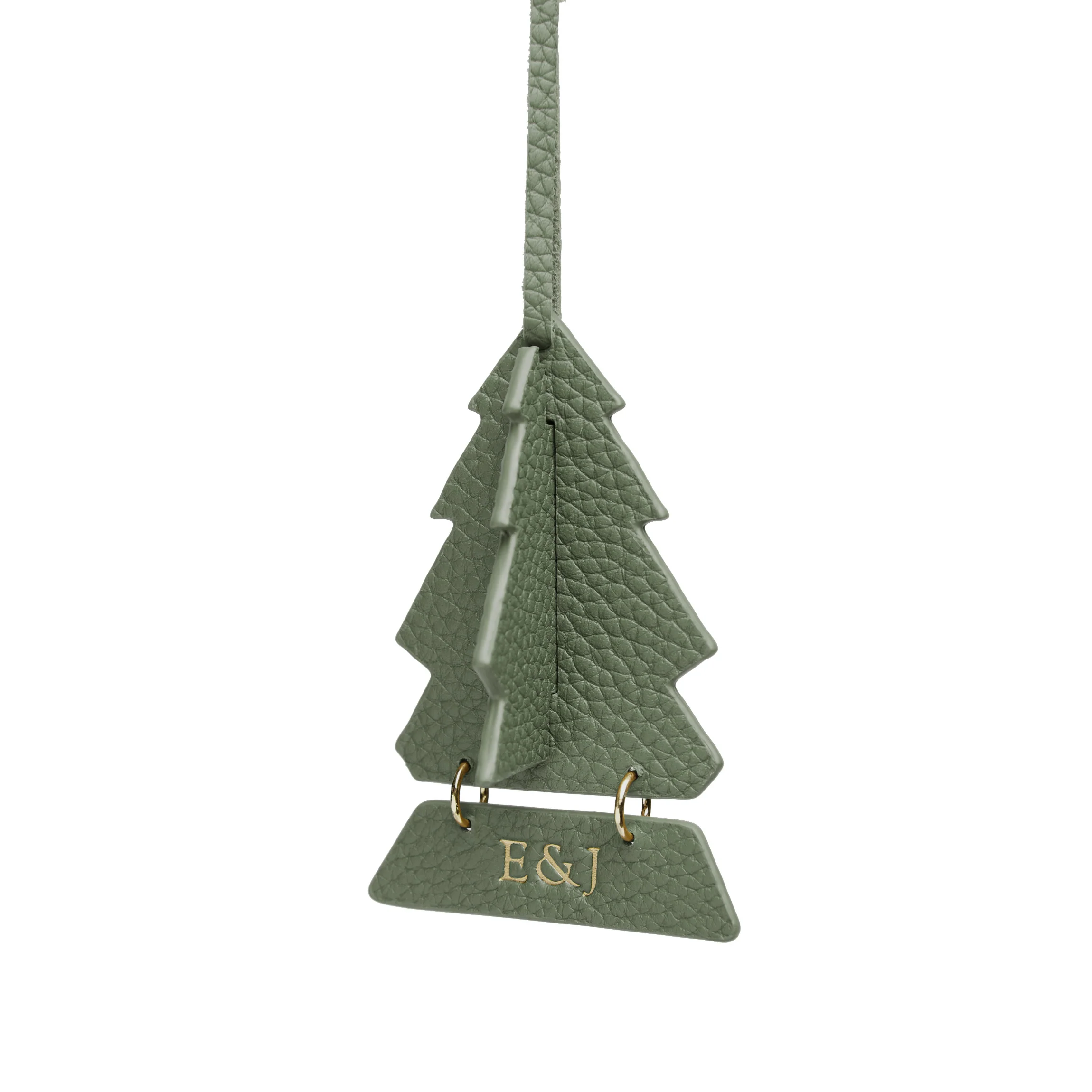 Leather Christmas Tree Ornament Moss - Image 4