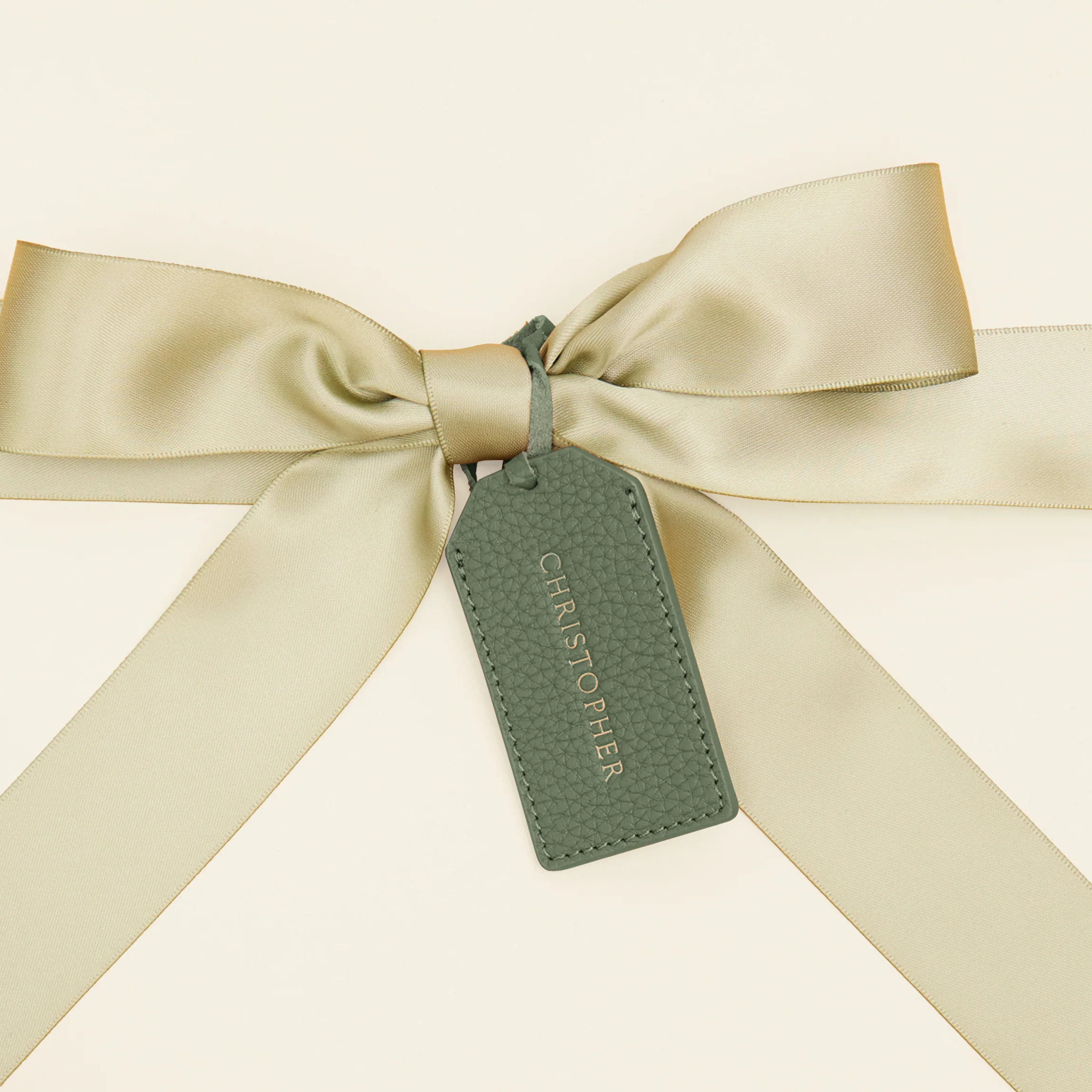 Leather Gift Tag Moss - Image 2