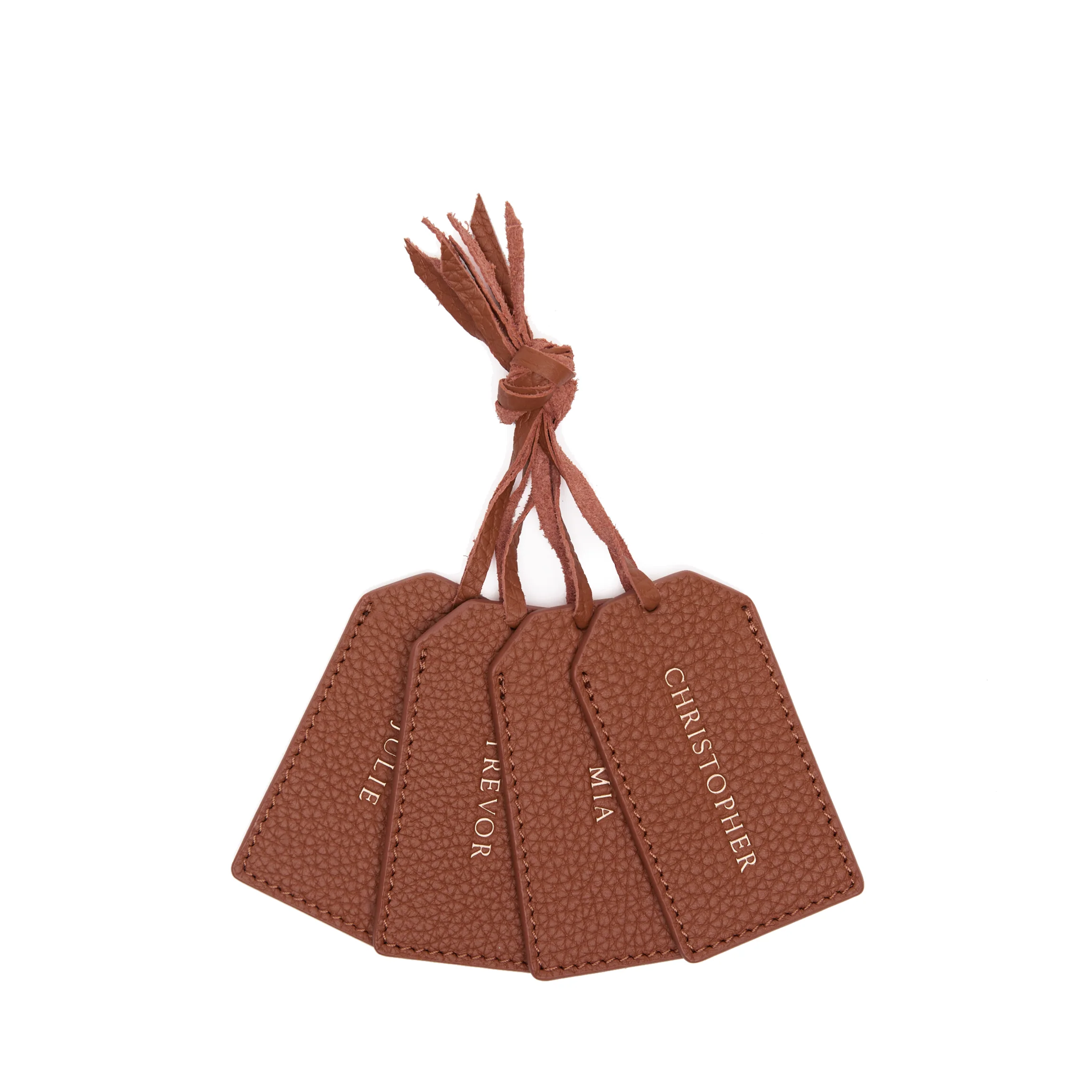 Leather Gift Tags, Set of 4 Saddle Brown - Image 3