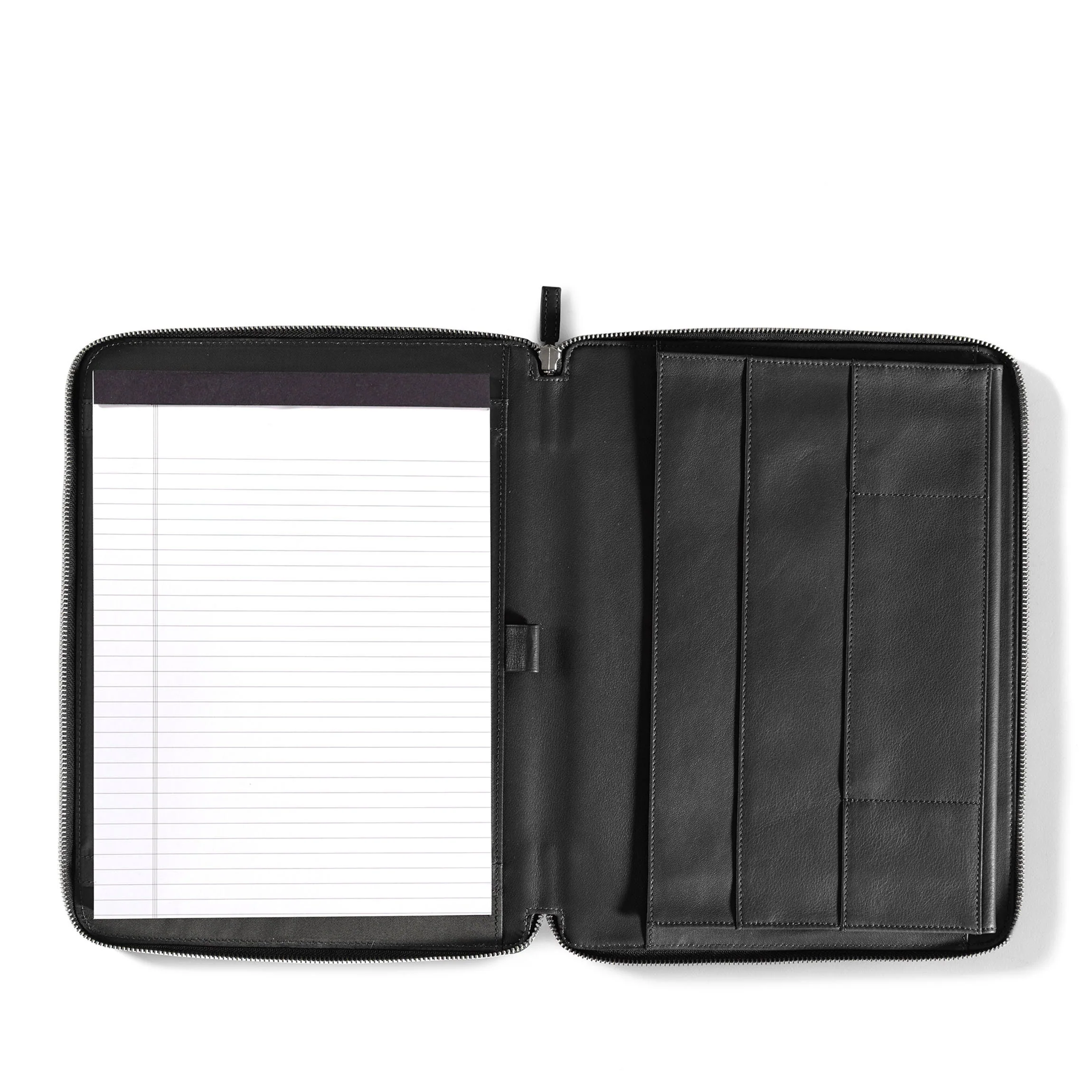 Left Handed Executive Zippered Portfolio Black Onyx