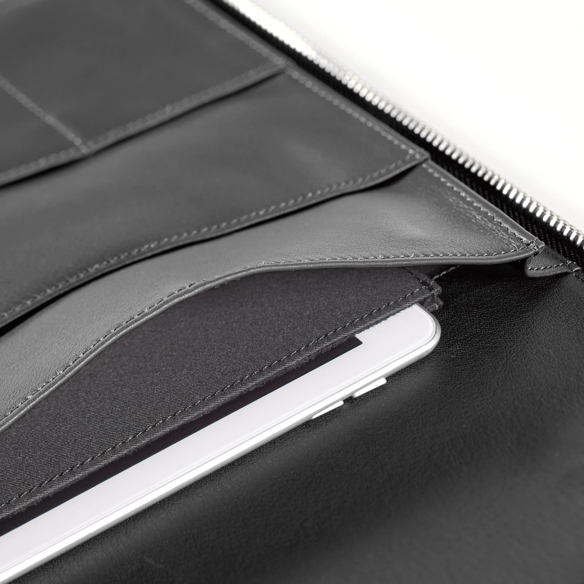 Left Handed Executive Zippered Portfolio Black Onyx - Image 4