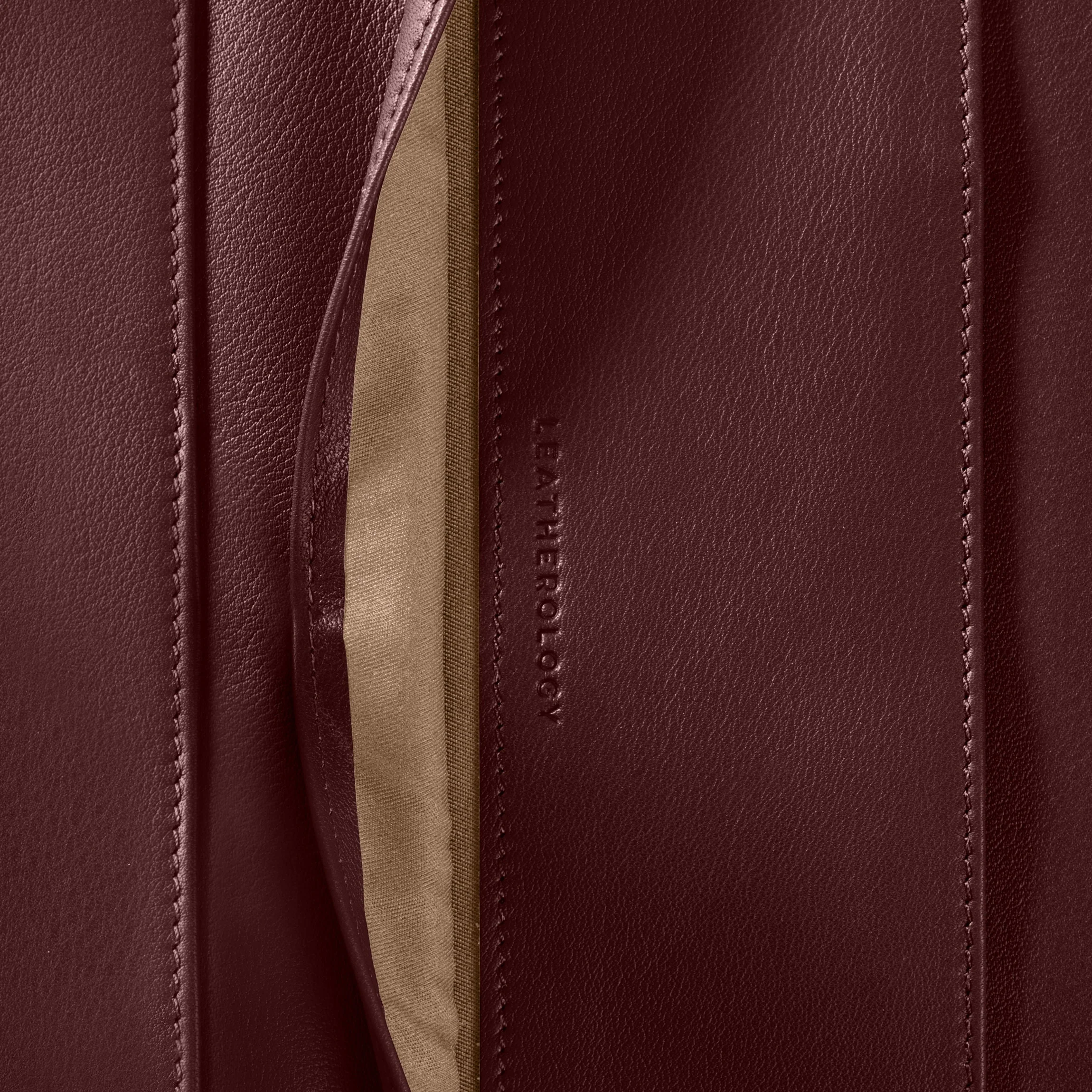 Left Handed Executive Zippered Portfolio Bordeaux - Image 5