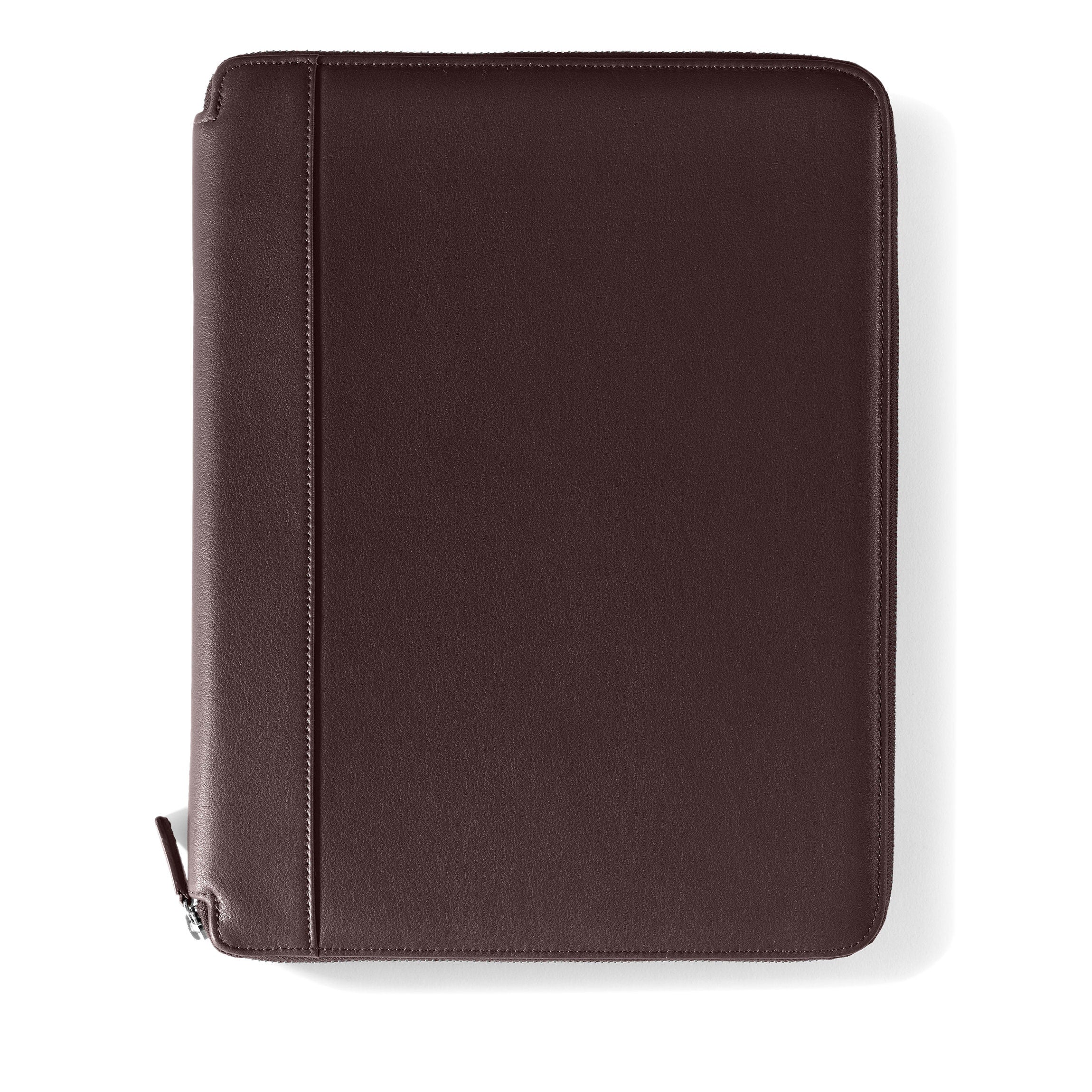 Left Handed Executive Zippered Portfolio Brown - Image 2