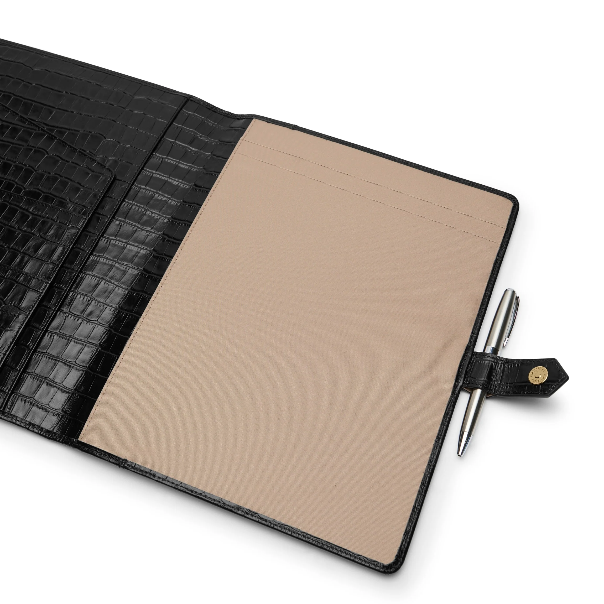 Letter Snap Padfolio Black Croc - Image 3