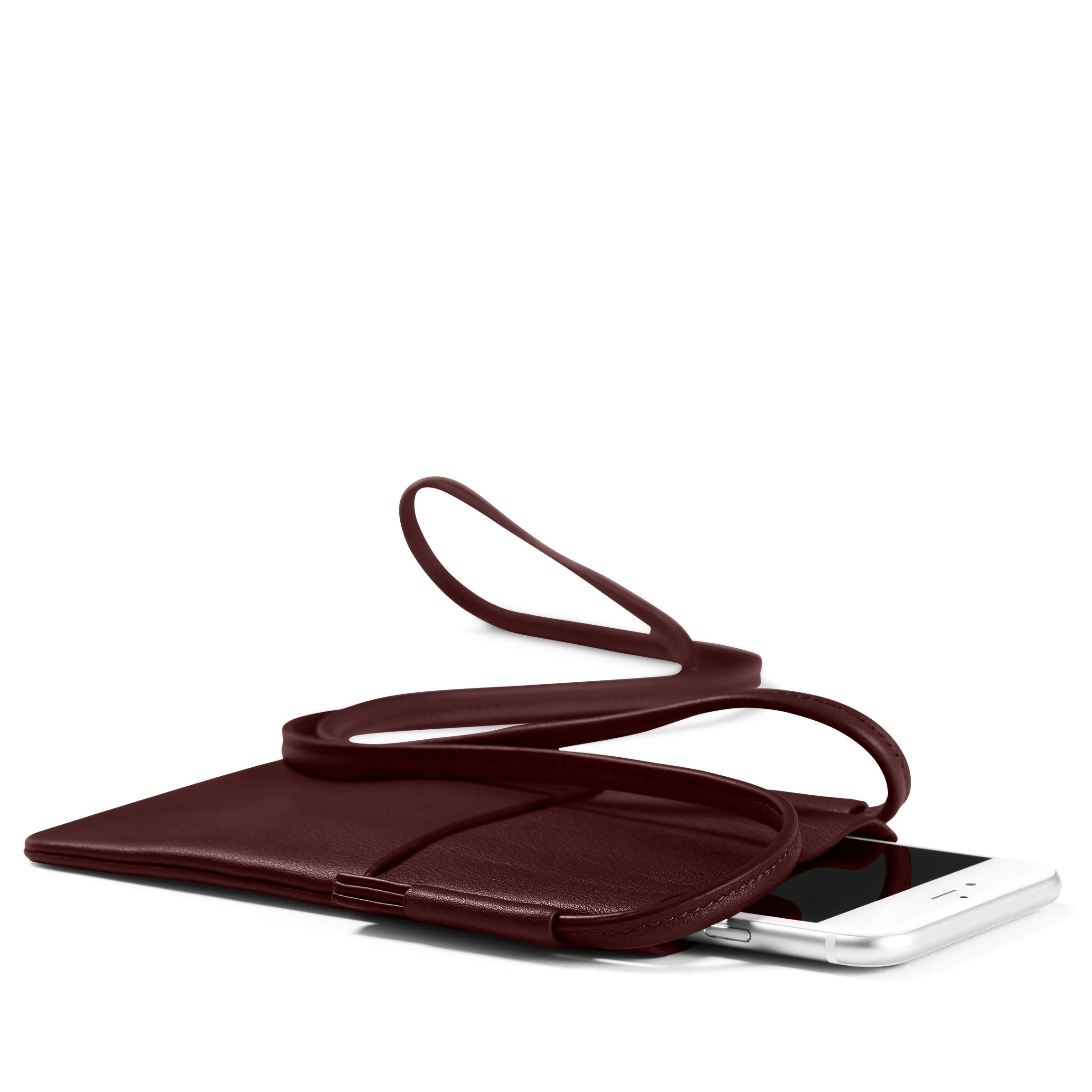 Long Crossbody Phone Pocket Bordeaux - Image 3