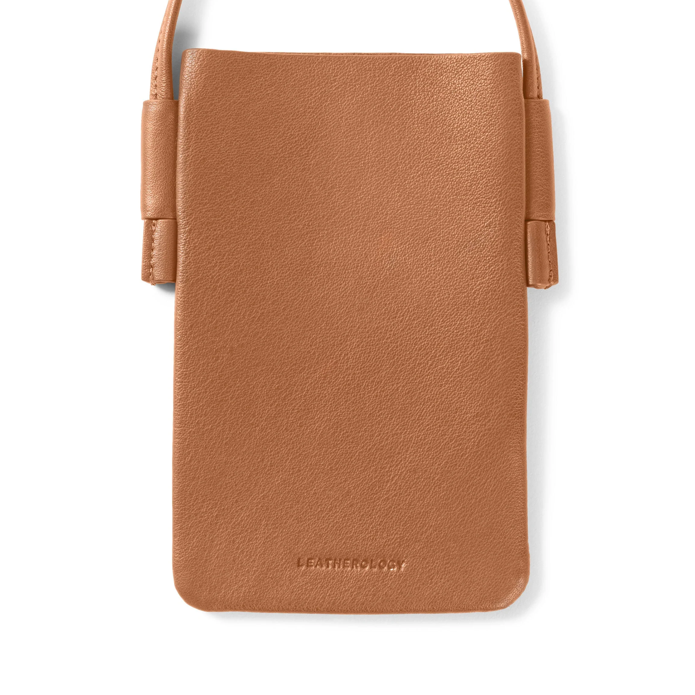 Long Crossbody Phone Pocket Cognac - Image 4
