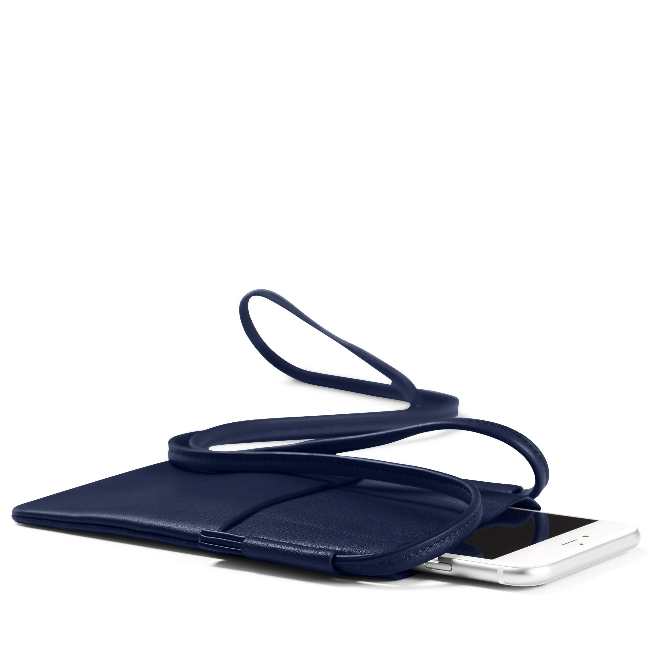 Long Crossbody Phone Pocket Navy Blue - Image 3