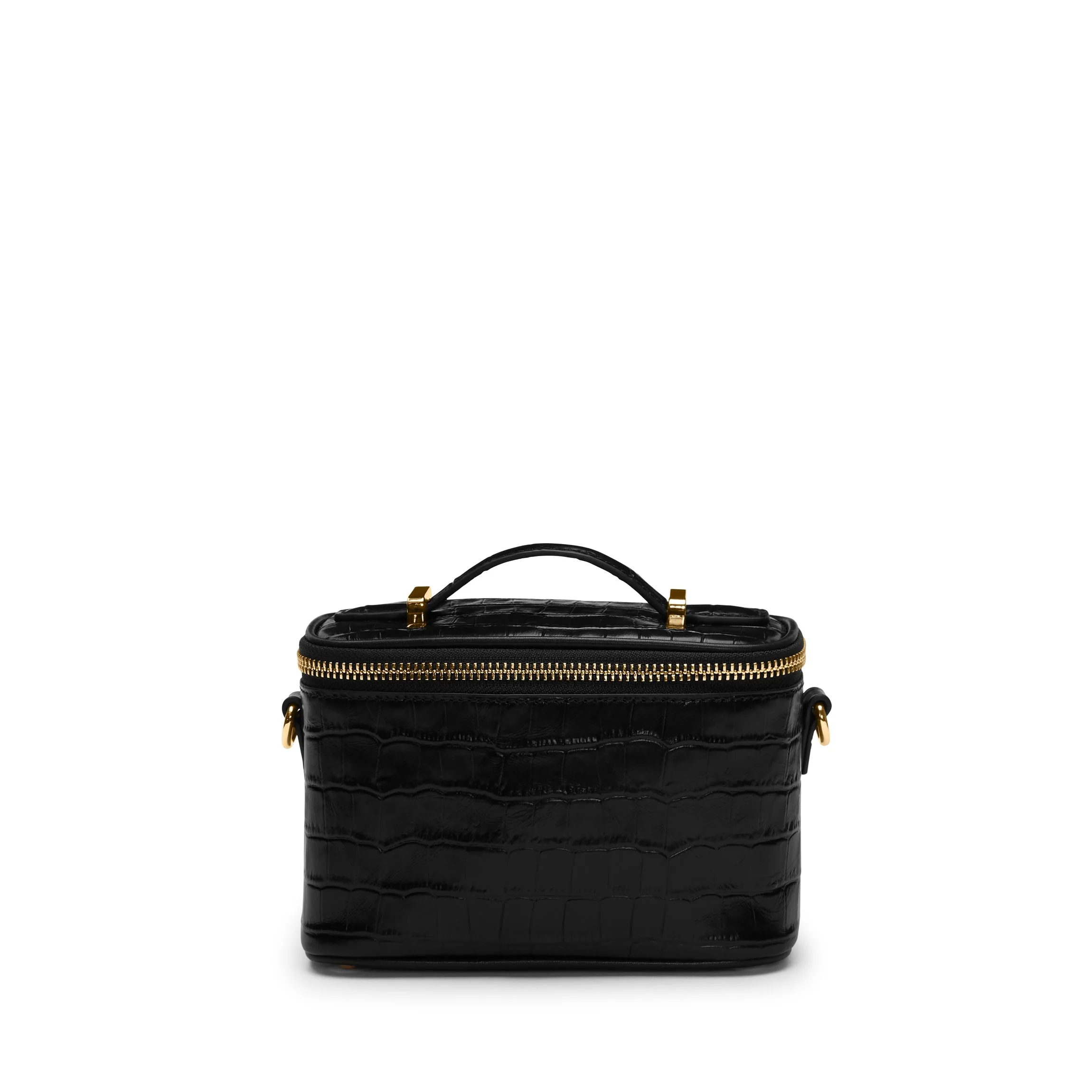 Maddie Micro Train Case Crossbody Black Croc - Image 3