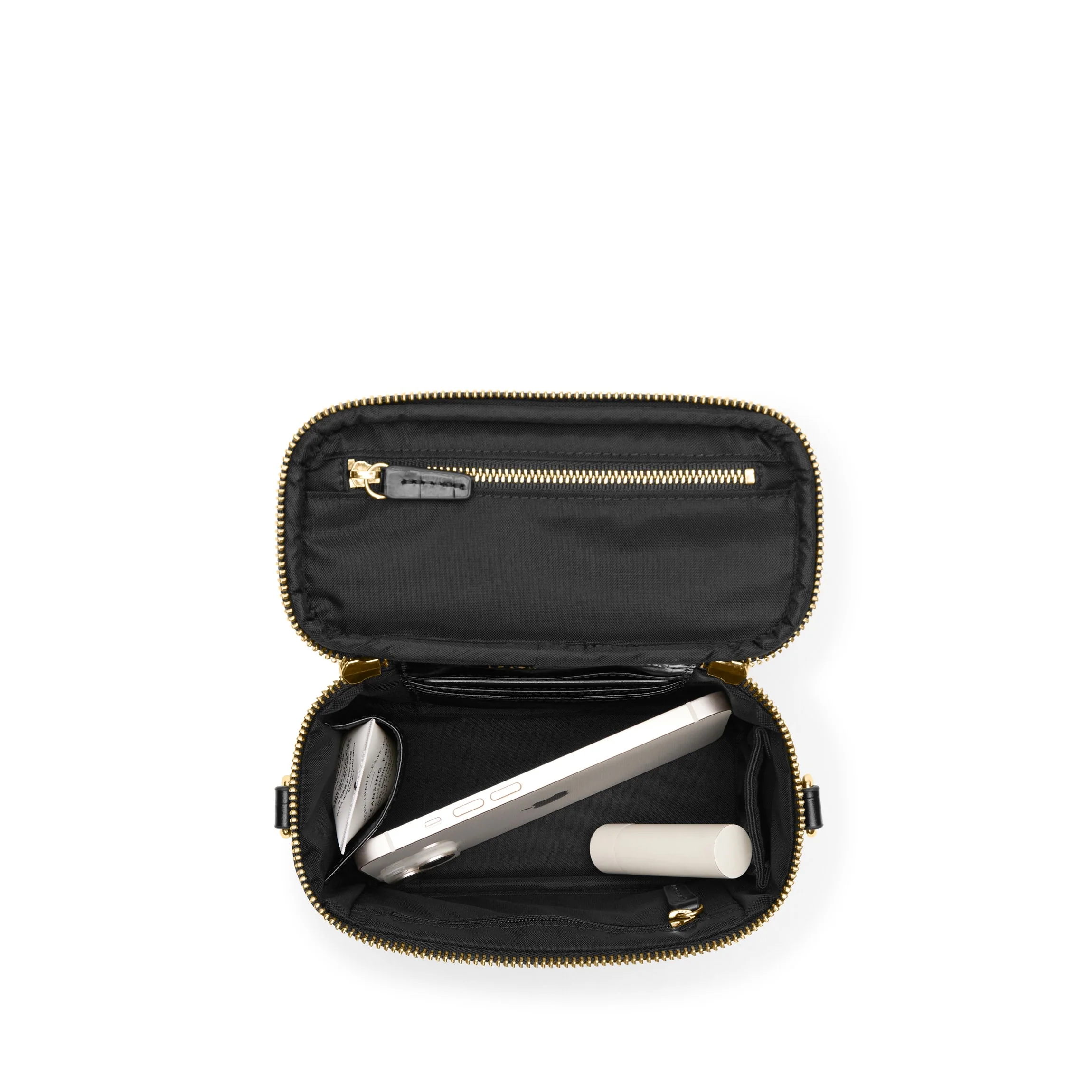 Maddie Micro Train Case Crossbody Black Croc - Image 5