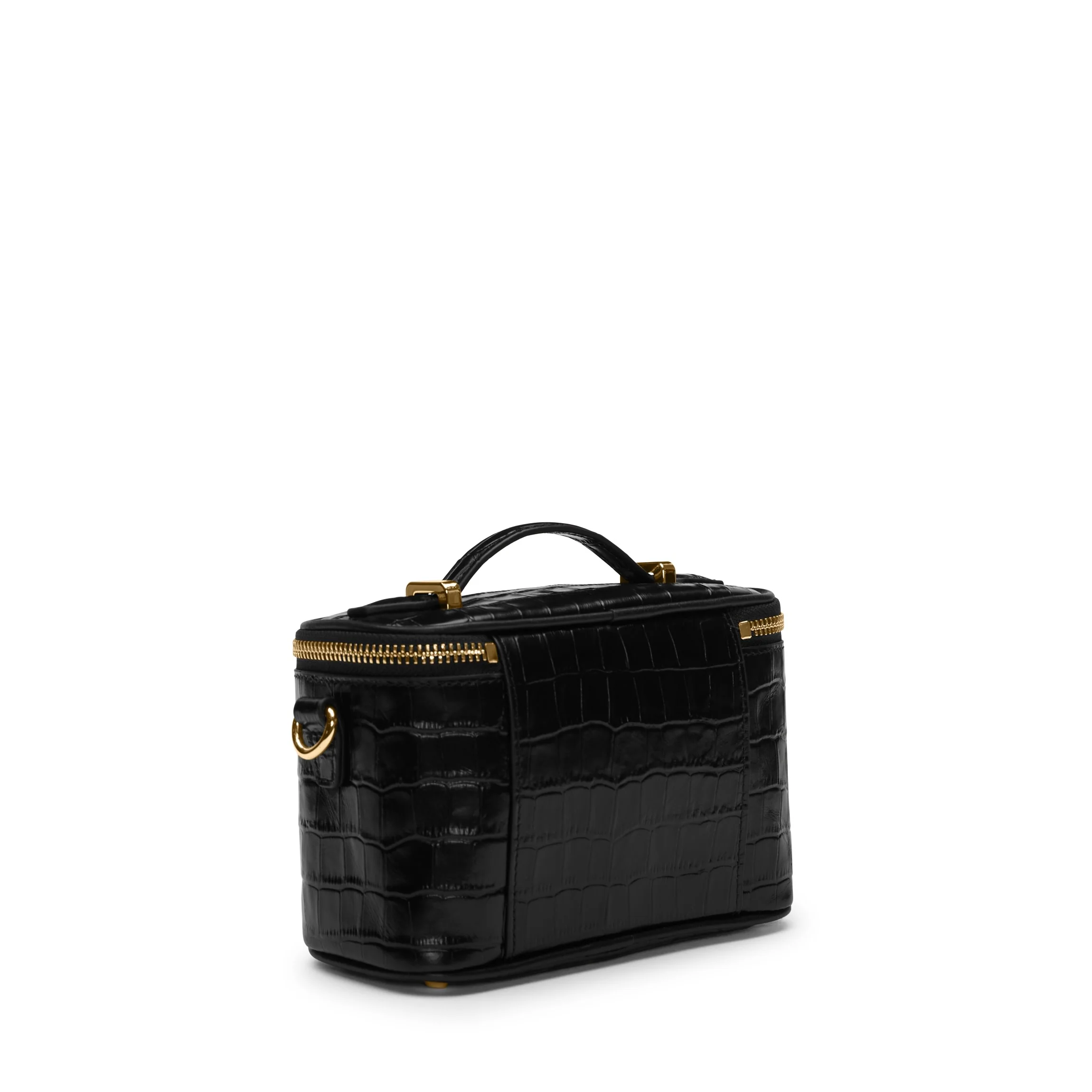 Maddie Micro Train Case Crossbody Black Croc - Image 8