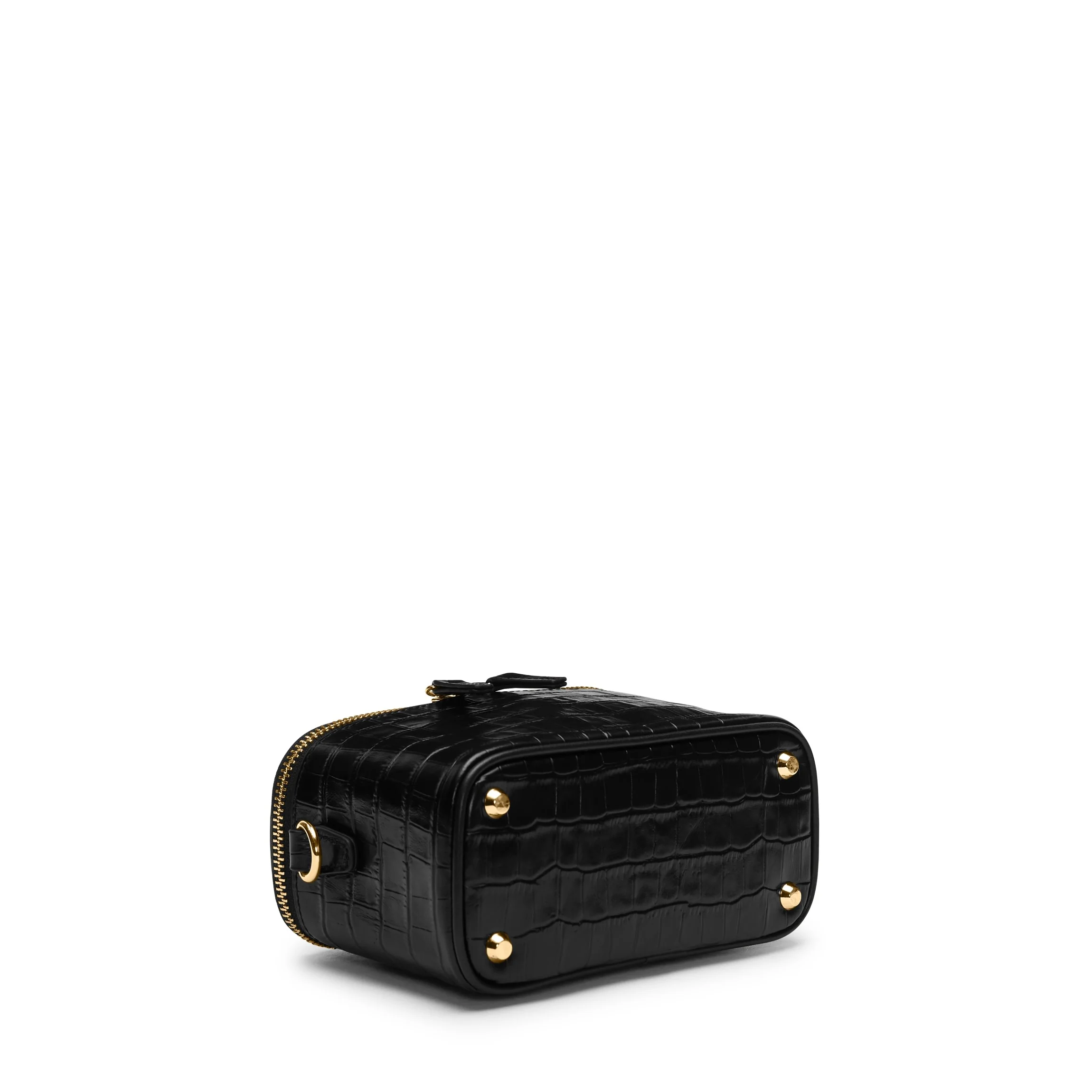 Maddie Micro Train Case Crossbody Black Croc - Image 9