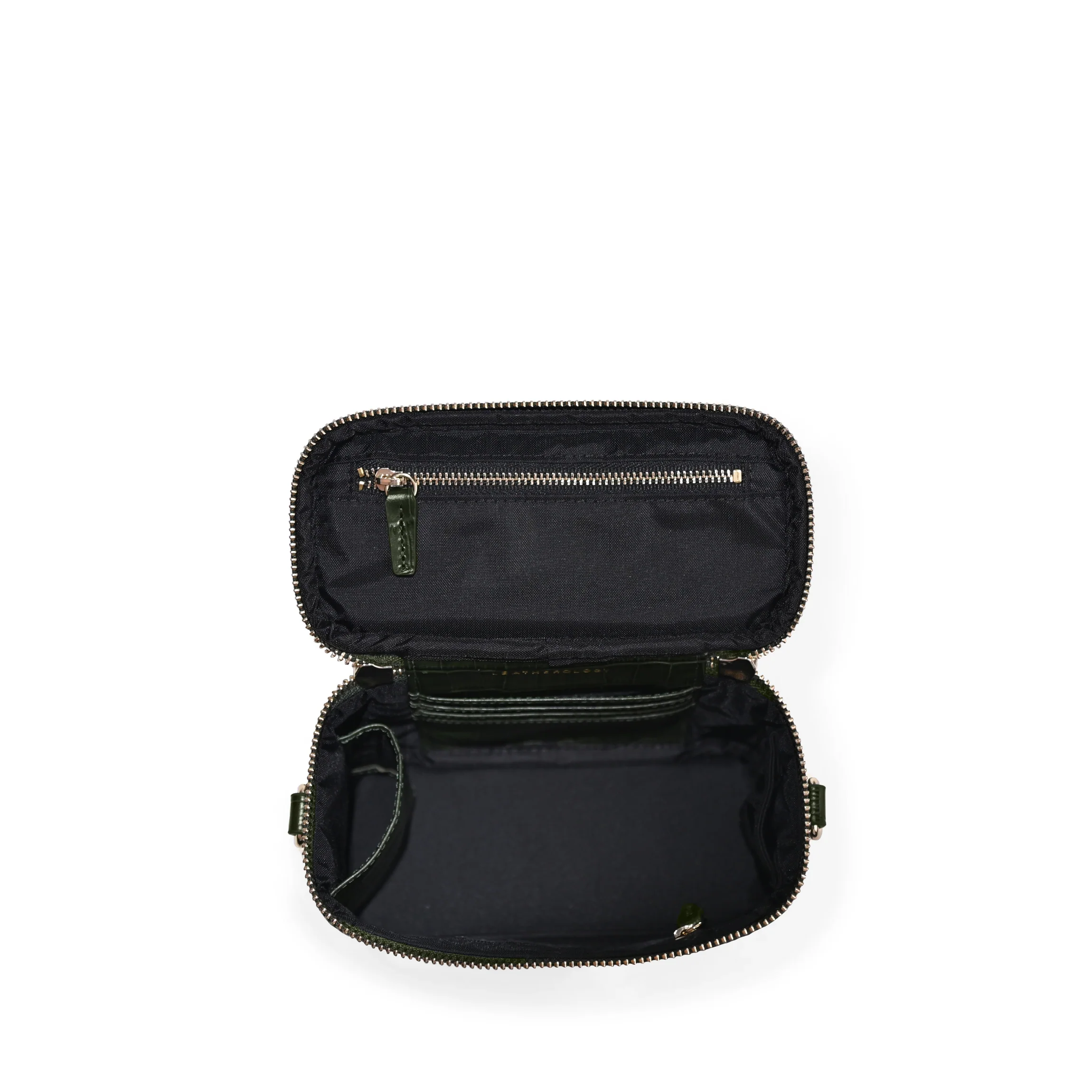 Maddie Micro Train Case Crossbody Forest Croc - Image 5